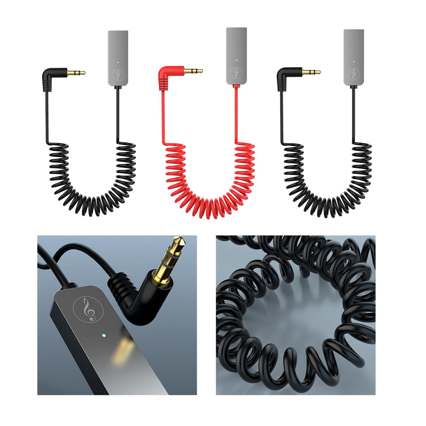 Car USB AUX Receiver Adapter 3.5mm Audio Receiver music for Speakers Black