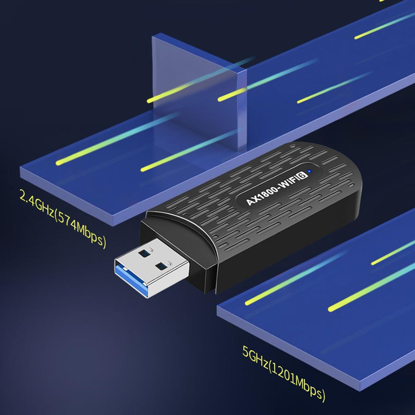 WiFi USB Adapter USB WiFi 6 Dongle WiFi USB 3.0 Adapter 1800Mbps for Desktop