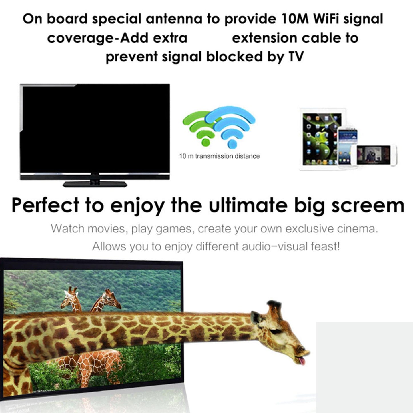 Wireless HDMI Display Dongle Adapter WiFi Display Dongle 2.4GHz for Tablet