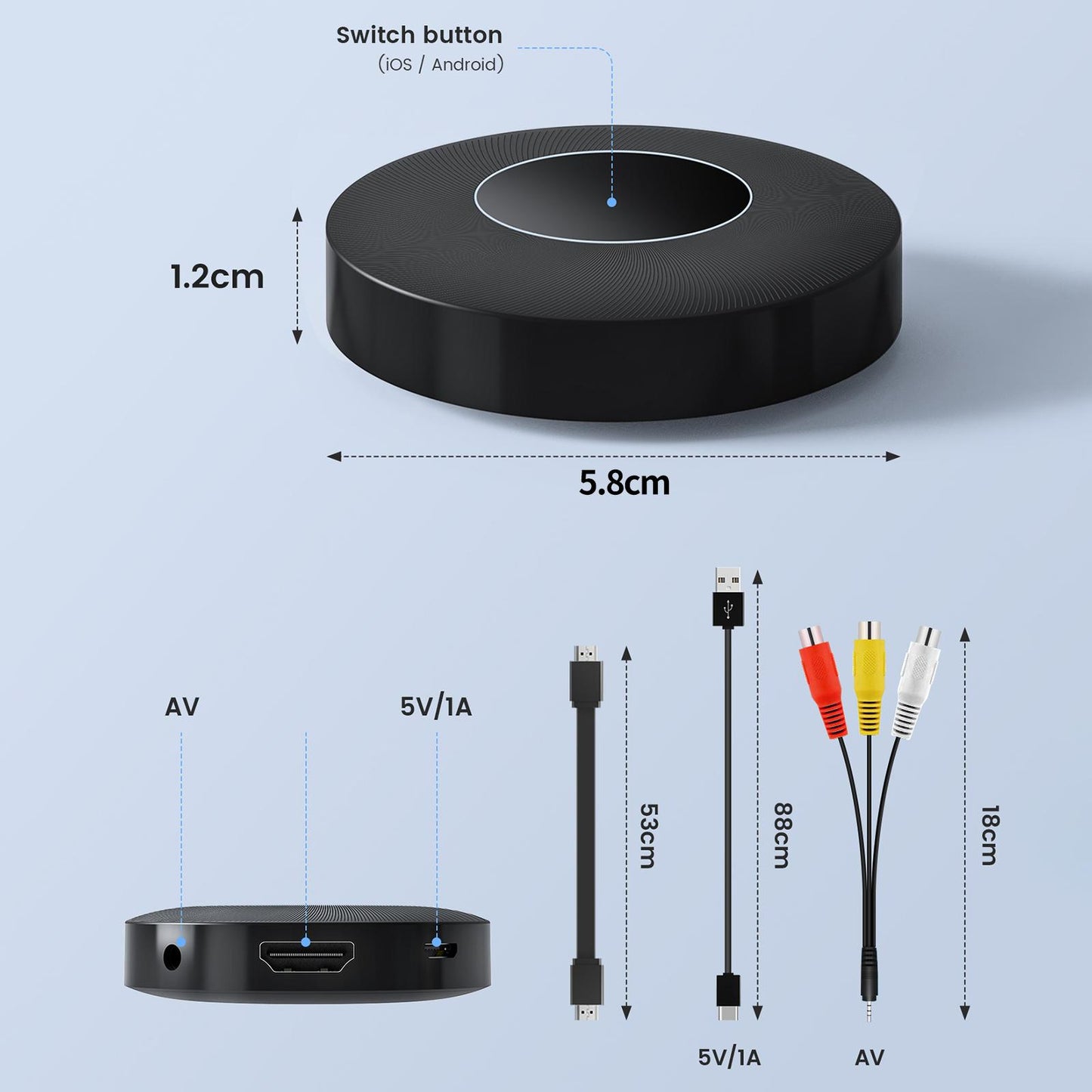 Wireless HDMI Display Dongle Adapter WiFi Display Dongle 2.4GHz for Tablet