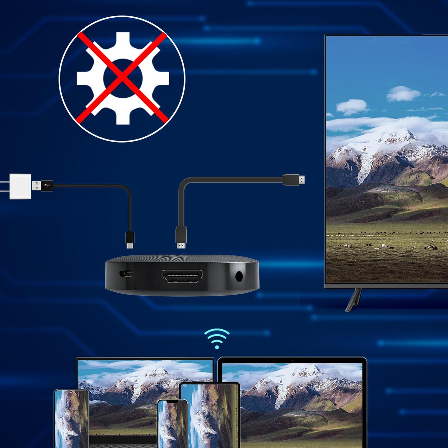 Wireless HDMI Display Dongle Adapter WiFi Display Dongle 2.4GHz for Tablet