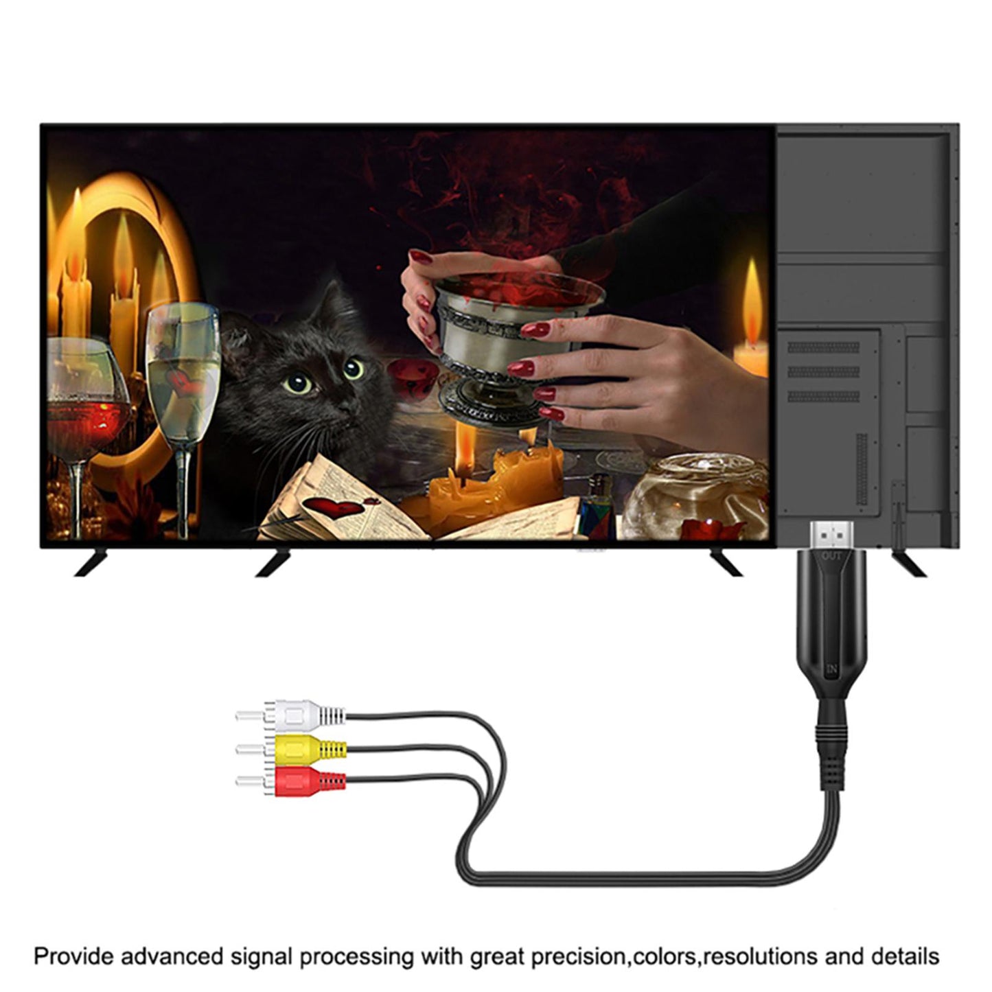 Video Audio Adapter 1080P Durable Professional Accessories for DVD Projector