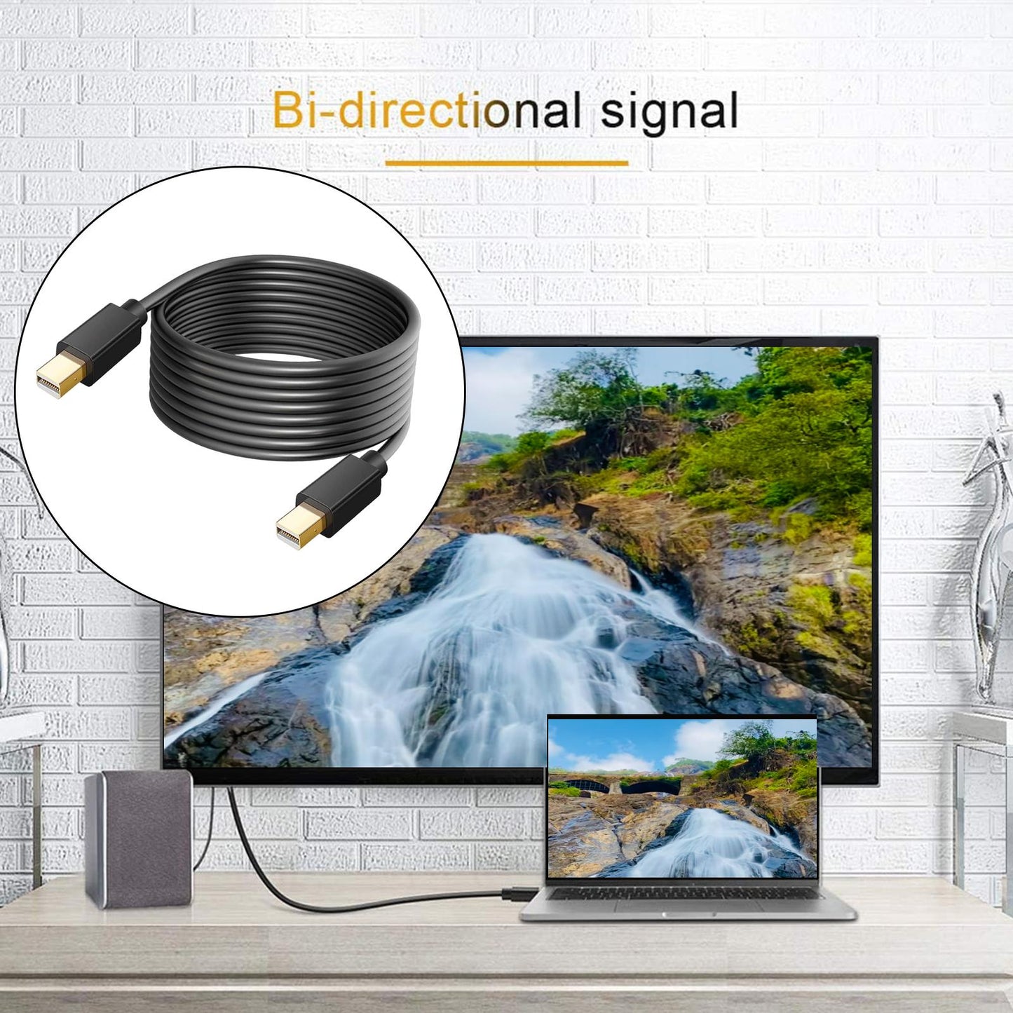 1.8 Meter Mini DP toward mini DP 4K Display Cable, ,Black Accessory Professional