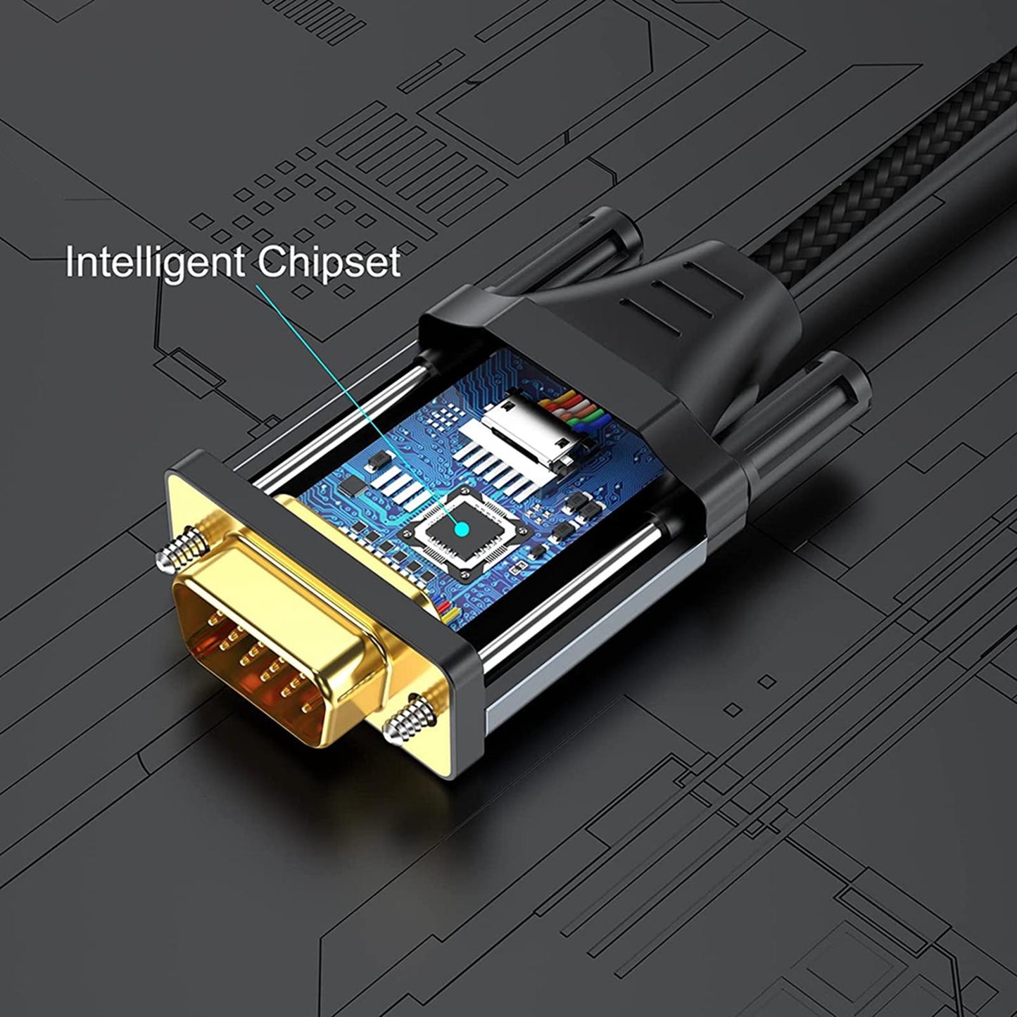 HDMI to VGA Cable 720P 1080P Male to Male for Notebook Desktop 19.69inch