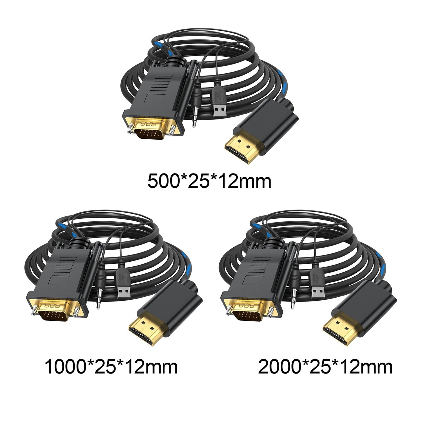 VGA Digital to HDMI Analog Video Adapter Cable ,1080P Golden Plating Durable 0.5m