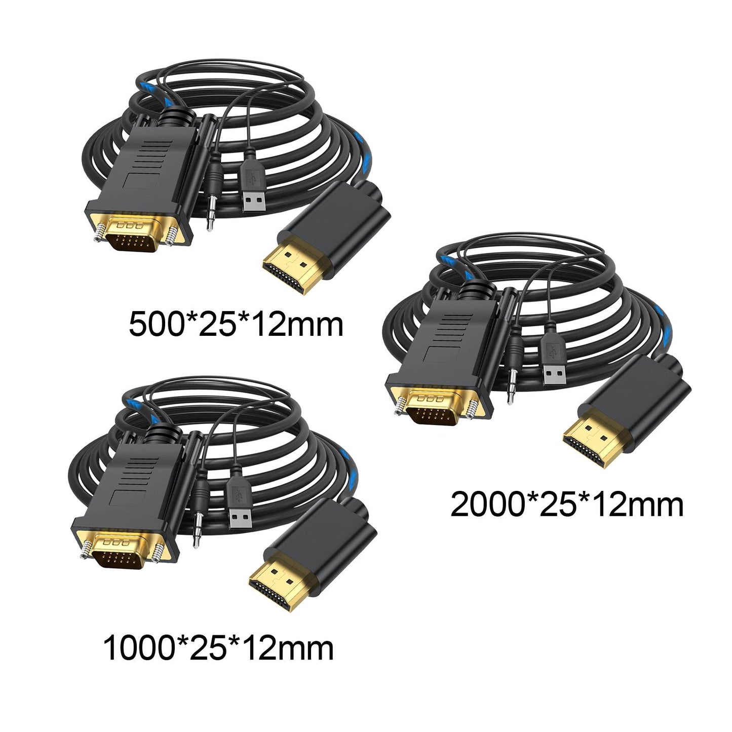 VGA Digital to HDMI Analog Video Adapter Cable ,1080P Golden Plating Durable 0.5m