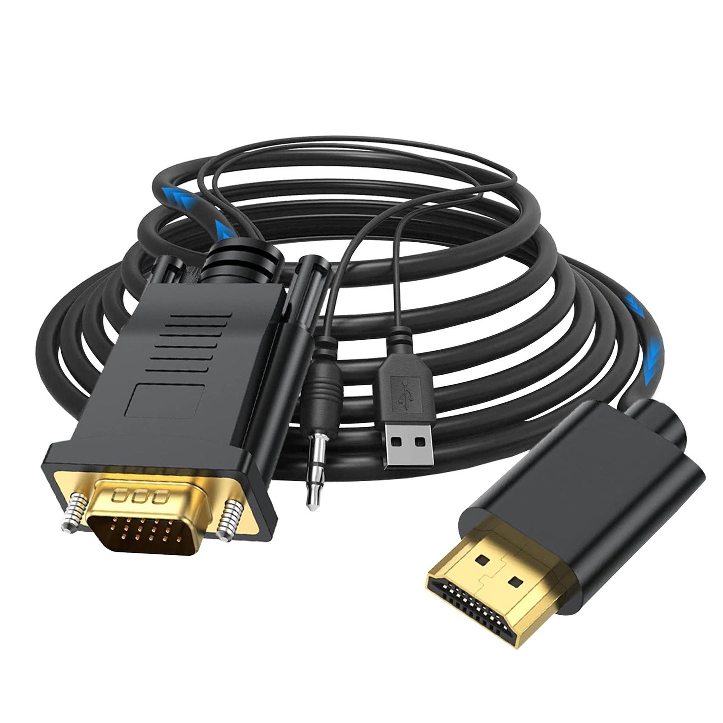 VGA Digital to HDMI Analog Video Adapter Cable ,1080P Golden Plating Durable 1m