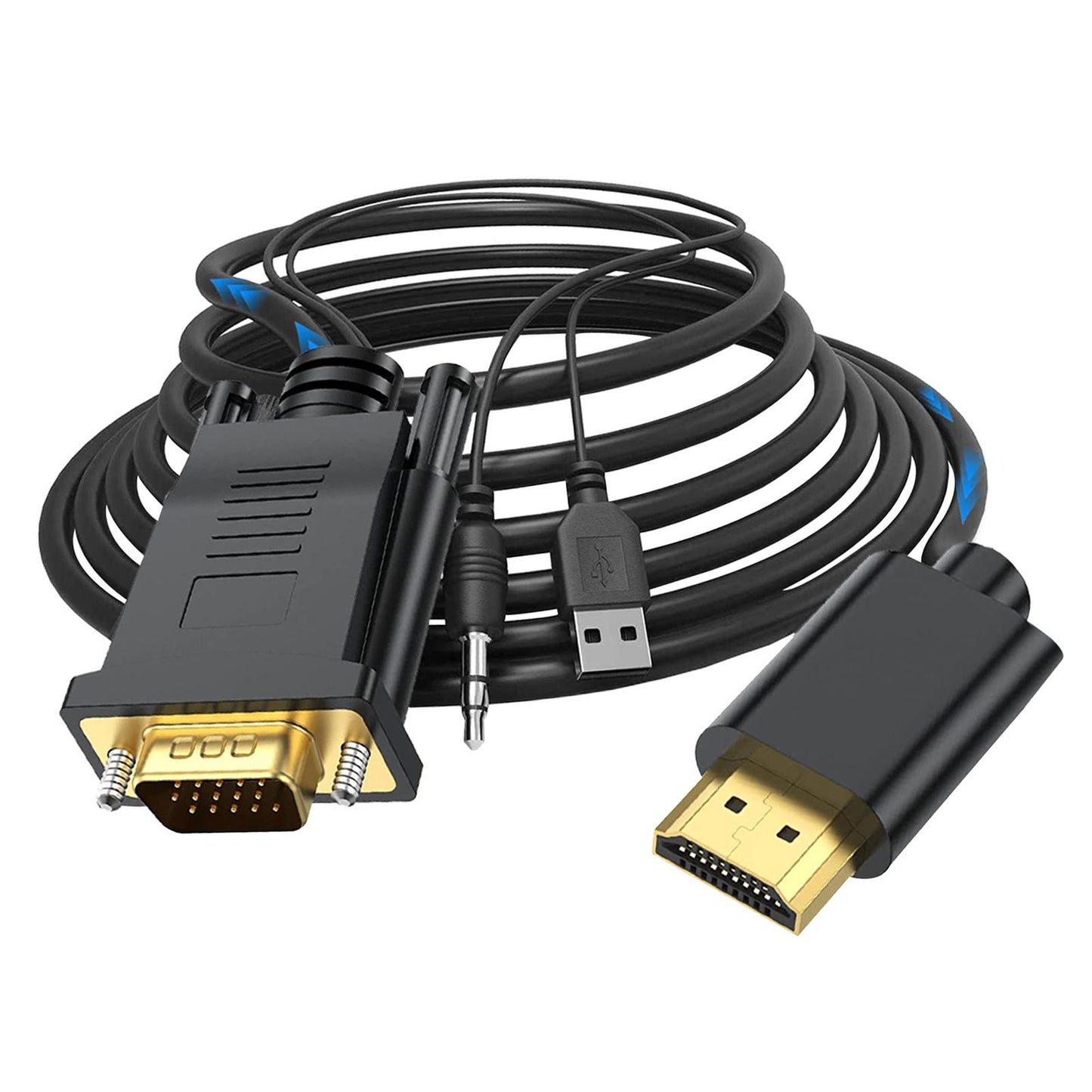VGA Digital to HDMI Analog Video Adapter Cable ,1080P Golden Plating Durable 1m
