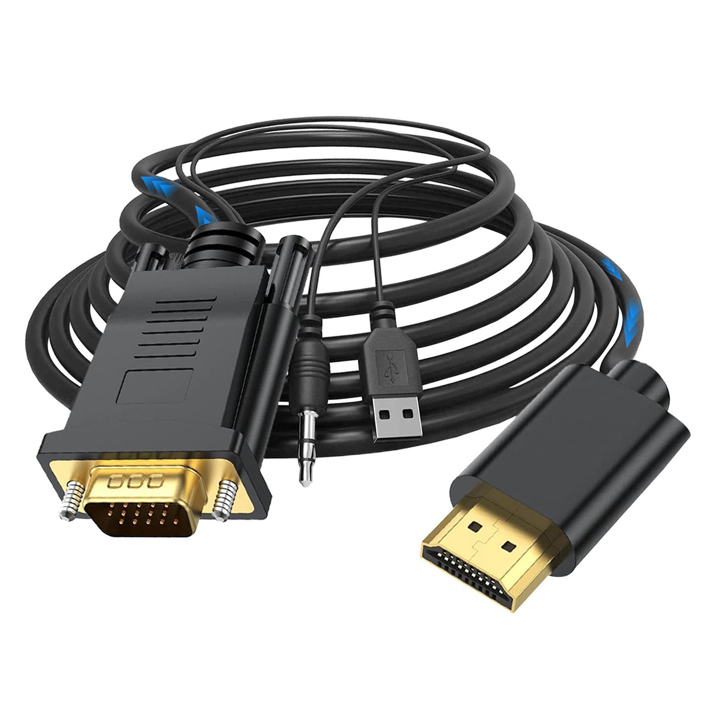 VGA Digital to HDMI Analog Video Adapter Cable ,1080P Golden Plating Durable 2m