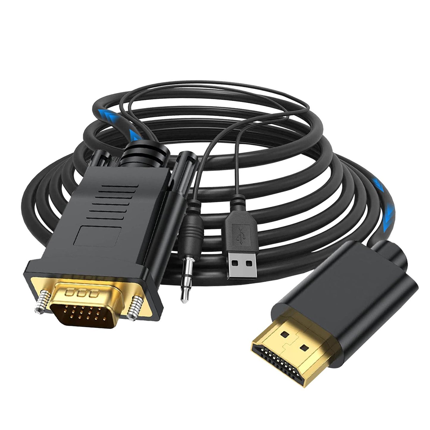 VGA Digital to HDMI Analog Video Adapter Cable ,1080P Golden Plating Durable 2m