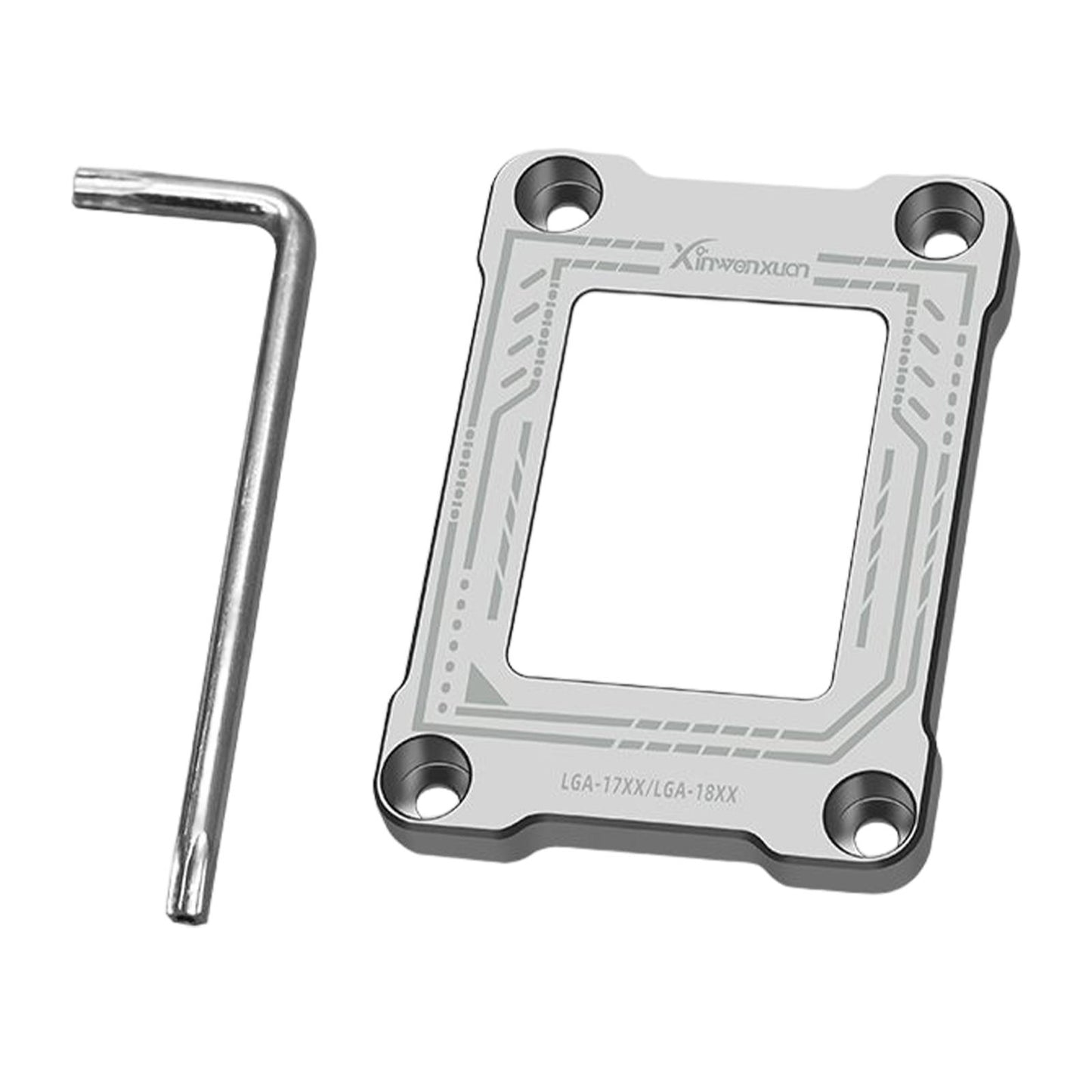 CPU Fixing Buckle Lightweight Aluminum Alloy with Wrench for LGA1800 Silver Grey