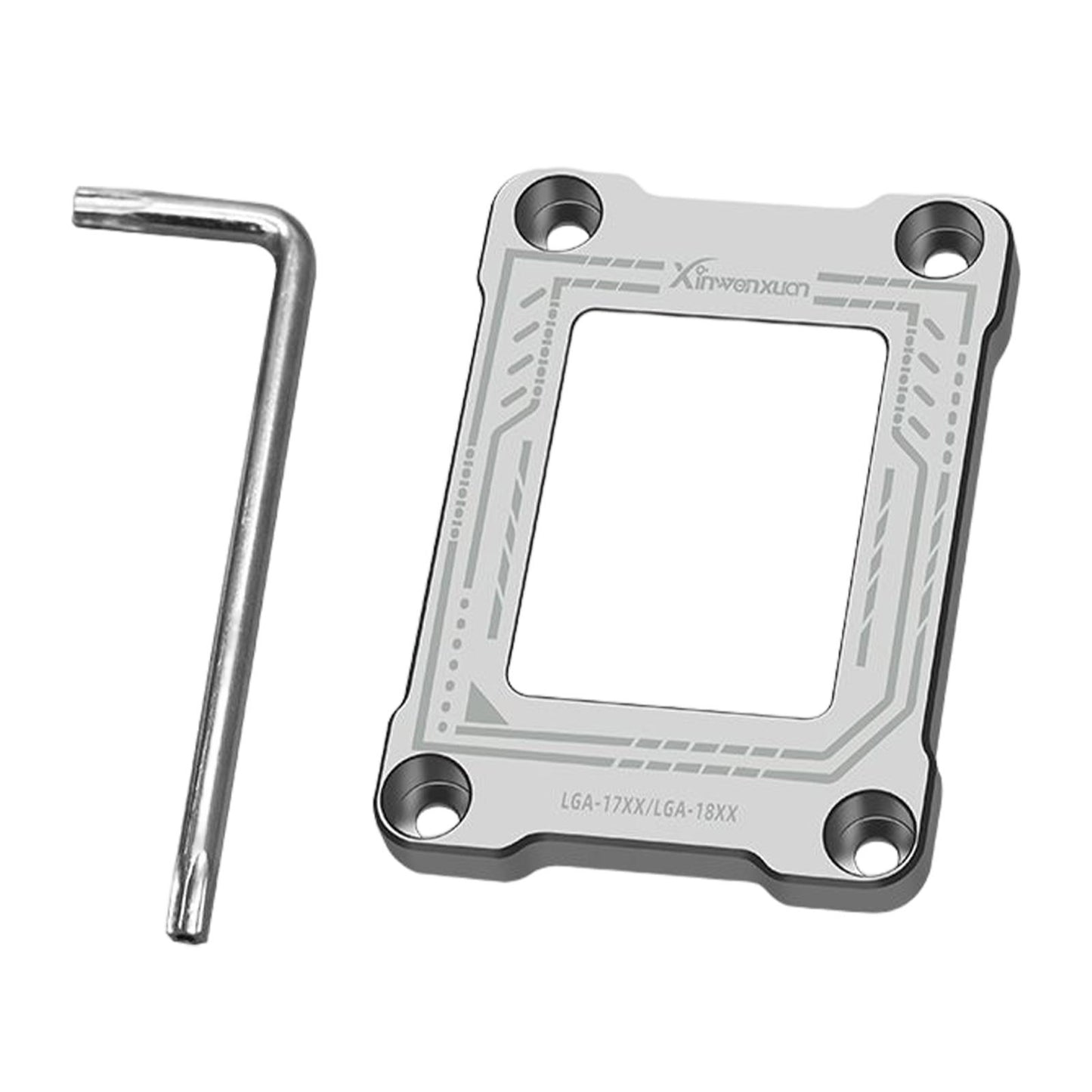 CPU Fixing Buckle Lightweight Aluminum Alloy with Wrench for LGA1800 Silver Grey