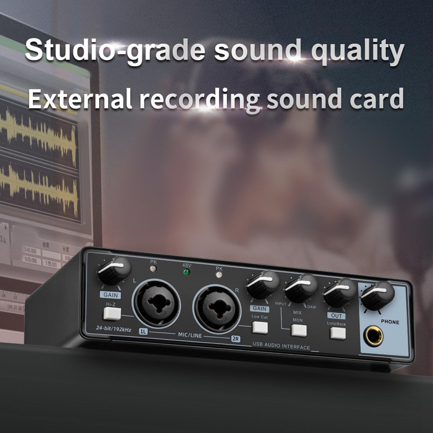 External Sound Card Sound Mixer USB2.0 for Computer Gaming