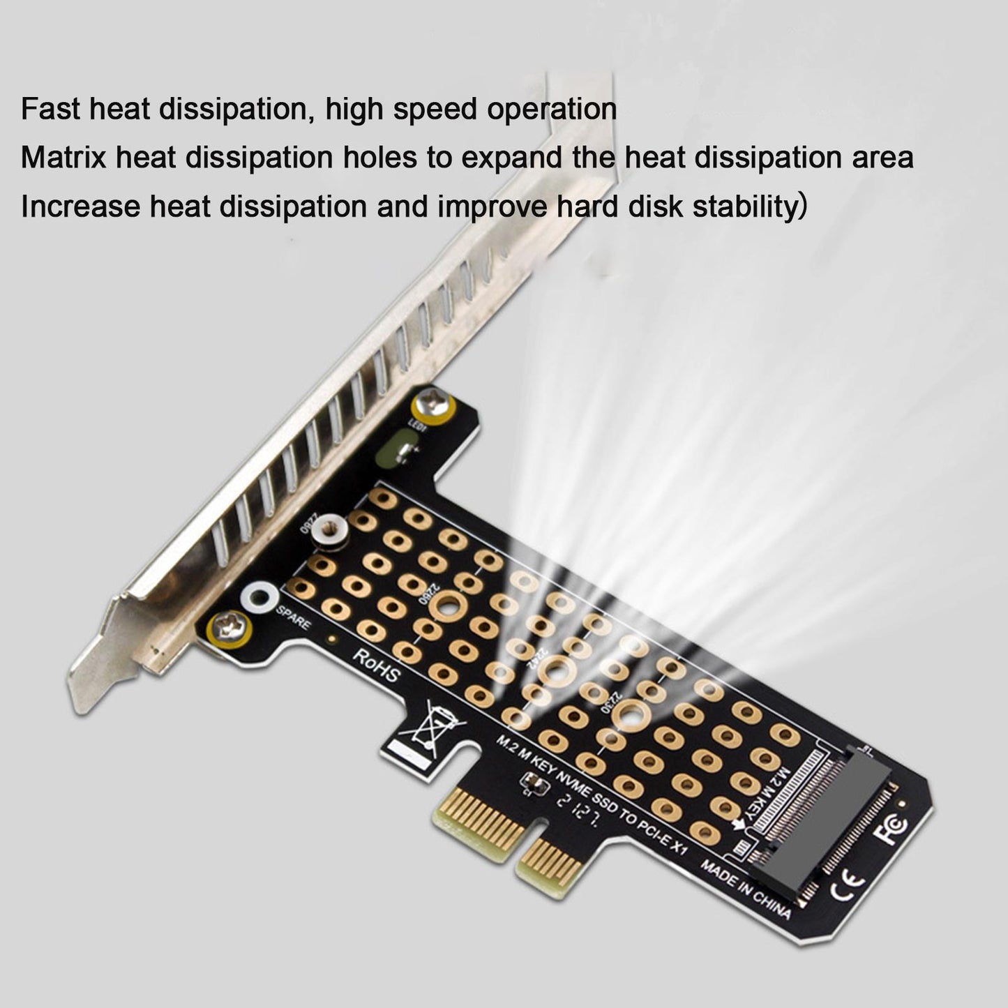 M.2 SSD to PCIe x1 Adapter High Speed Expansion Card PCIe4.0 half height