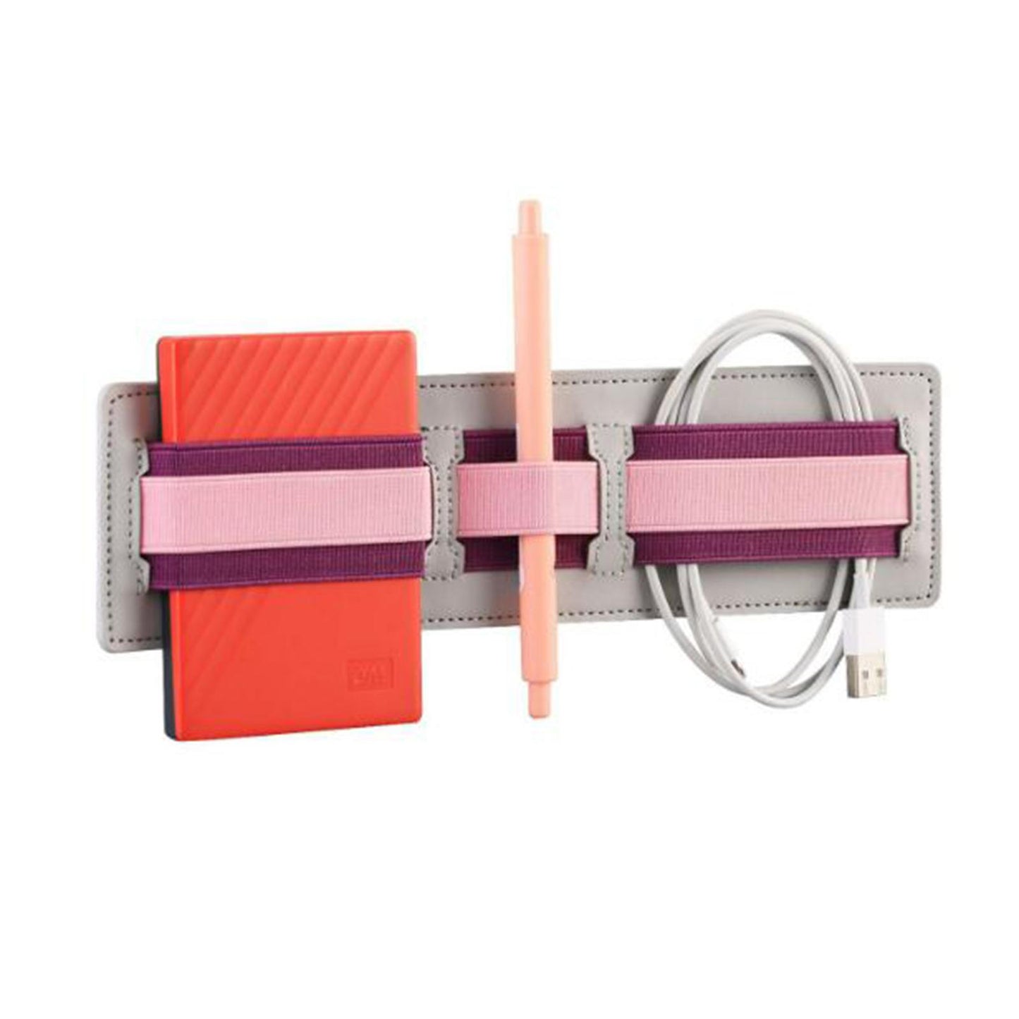 Laptop Back Storage Pocket Computer Accessories for Cables Pens Earphones Pink