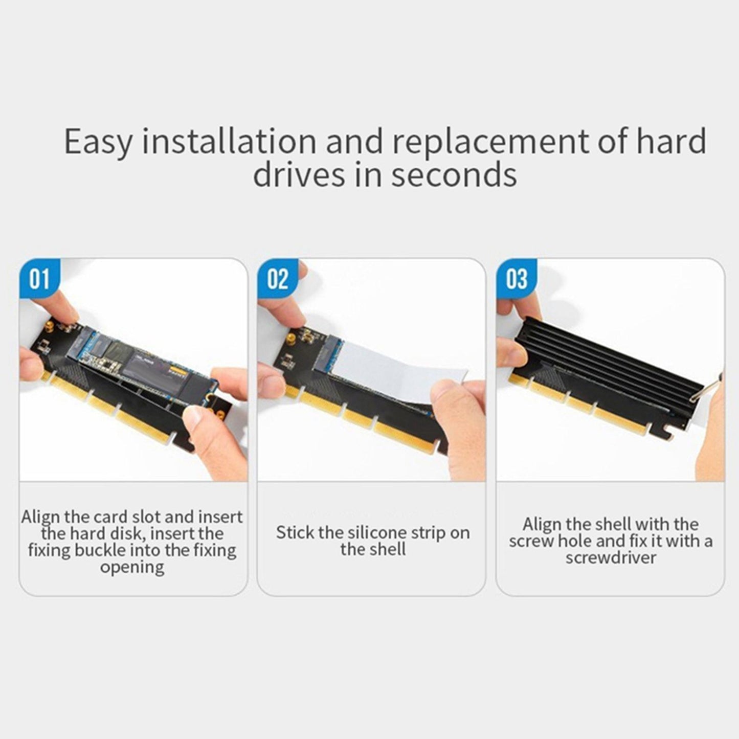 PCIe 4.0 to M.2 Expansion Card Plug and for M.2 (M Key) SSD