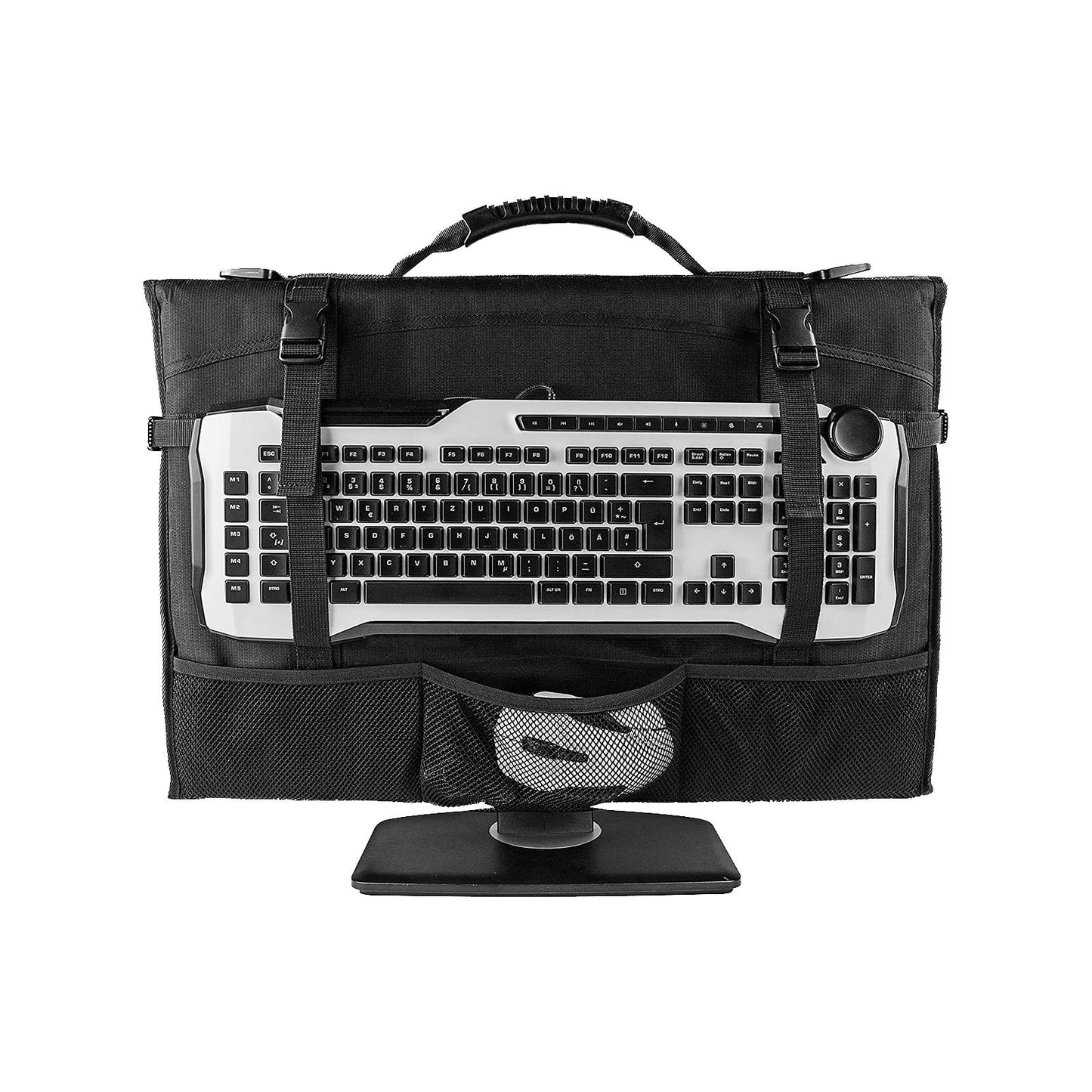 Travel Carrying Case Computer Monitor Multiple Pockets Monitor Dust Cover