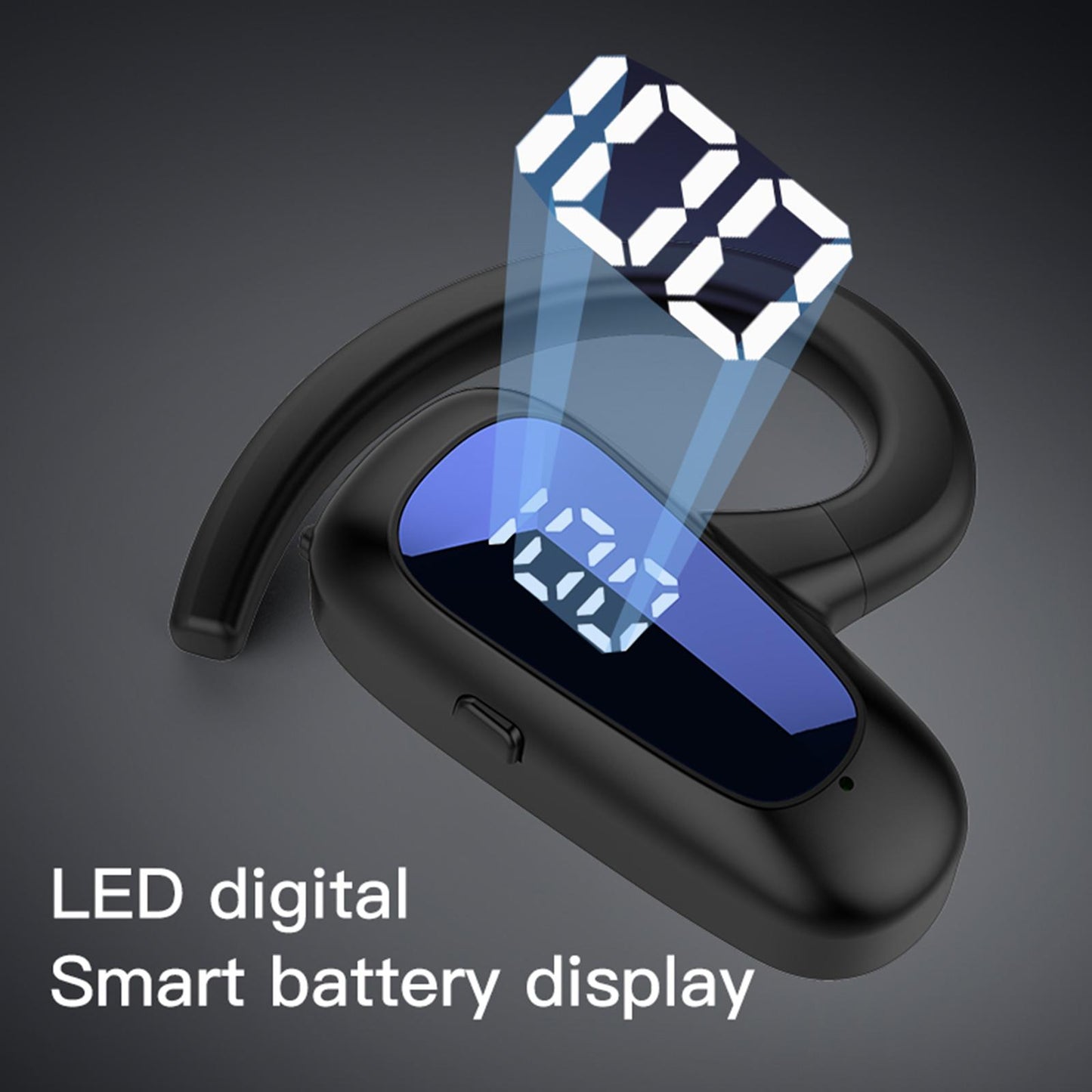 Wireless Headset LED Display Calling Sweatproof HiFi for Office Sports Green