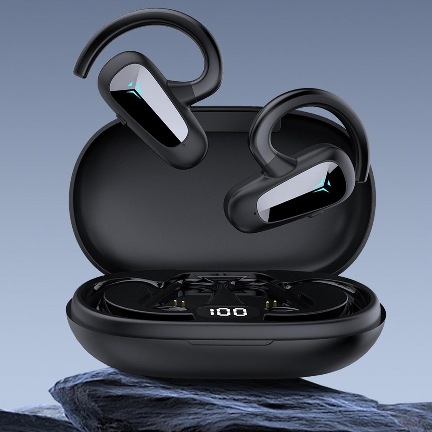 Wireless Headset Built in Microphone HiFi V5.2 for Sports Fitness Workout Blue