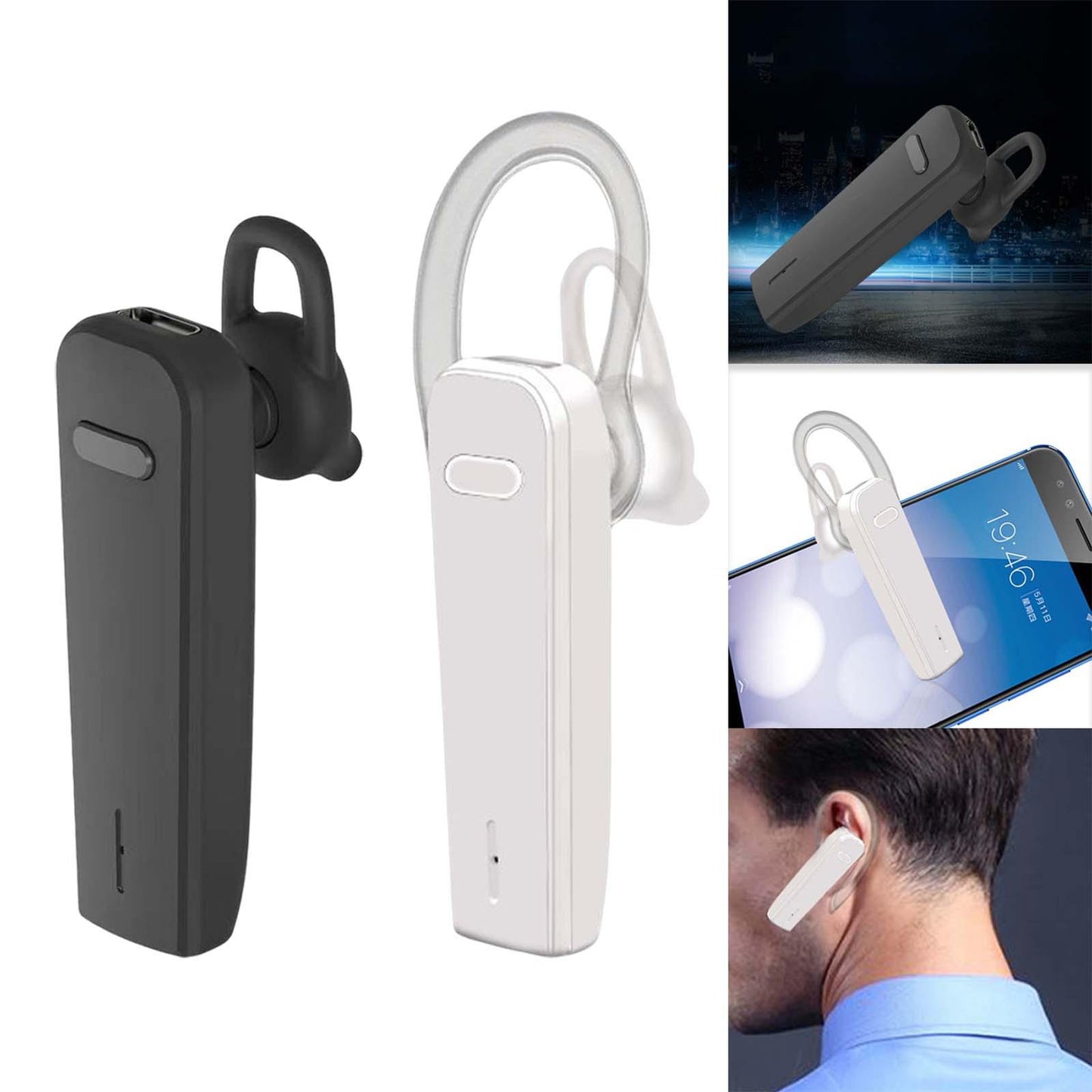 Upgraded True W Stereo Headphones Noise Cancelling in Ear for Gym Gaming Black