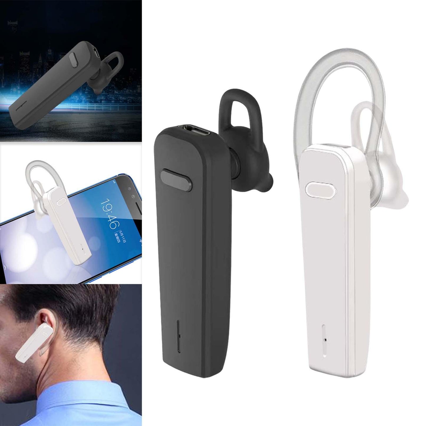 Upgraded True W Stereo Headphones Noise Cancelling in Ear for Gym Gaming Black