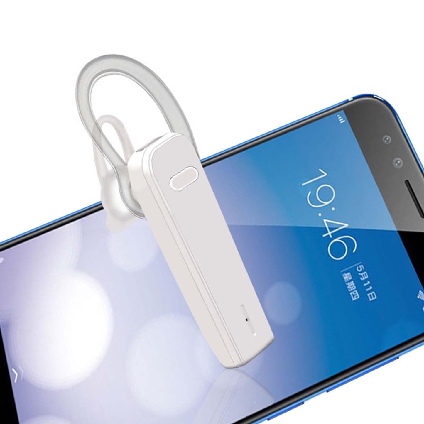 Upgraded True W Stereo Headphones Noise Cancelling in Ear for Gym Gaming White