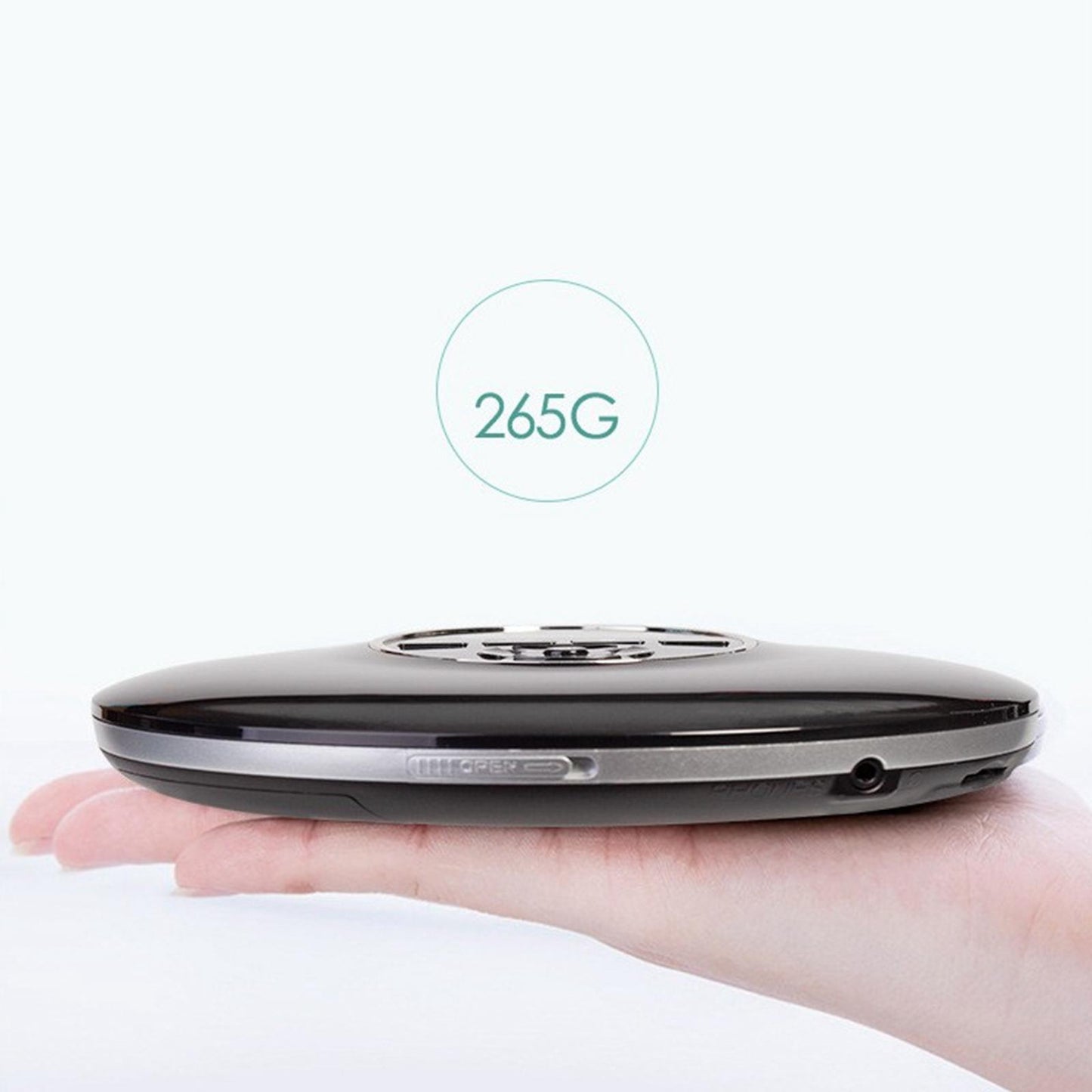 Multifunction Portable CD Player Lightweight Stereo for Running Car White