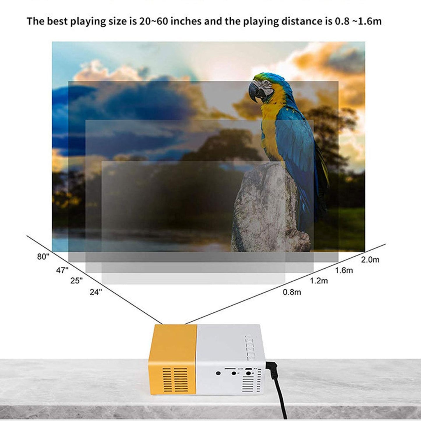 1080P Mini Projector Gifts Big Screen Modern for Smartphone Travel Outdoor
