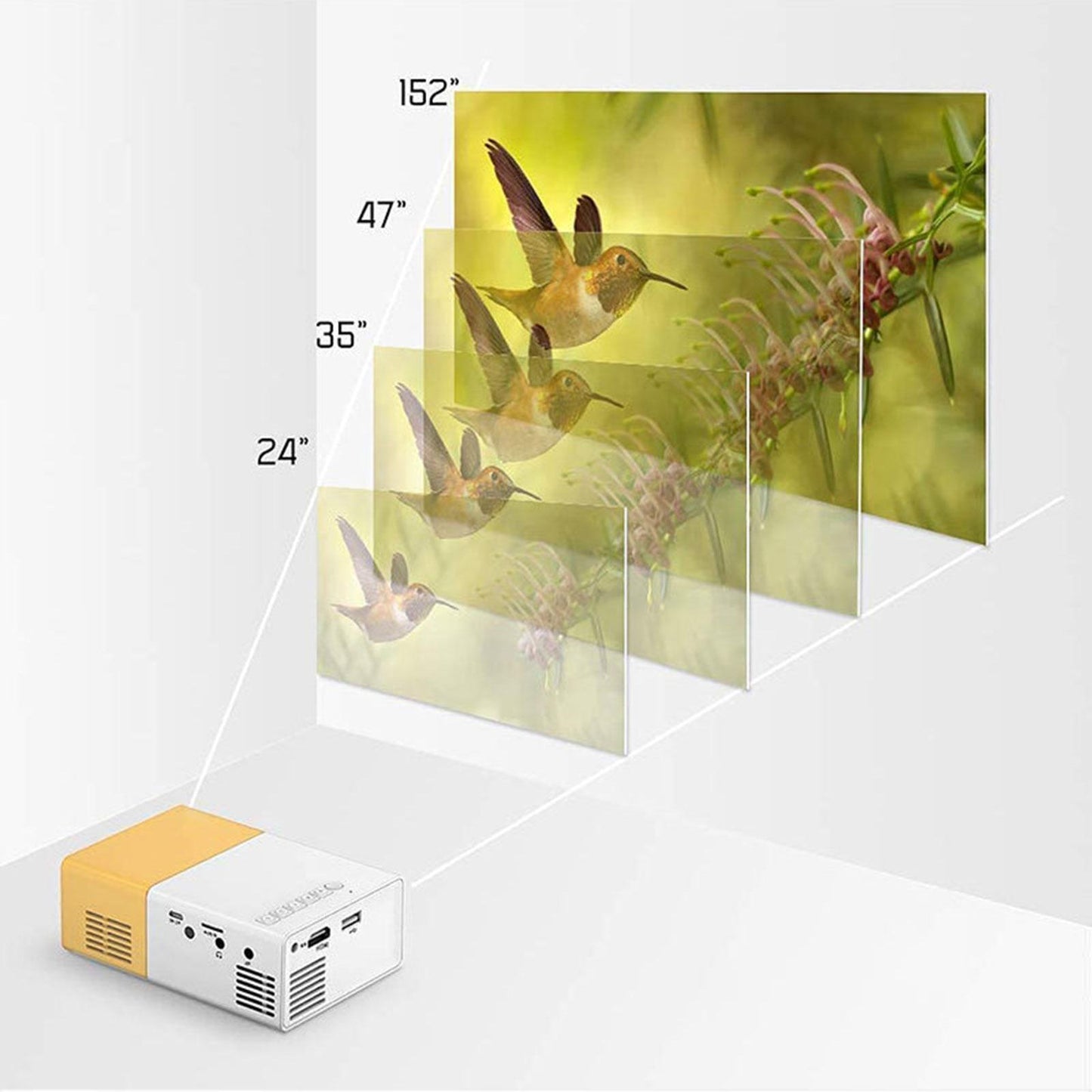 1080P Mini Projector Gifts Big Screen Modern for Smartphone Travel Outdoor
