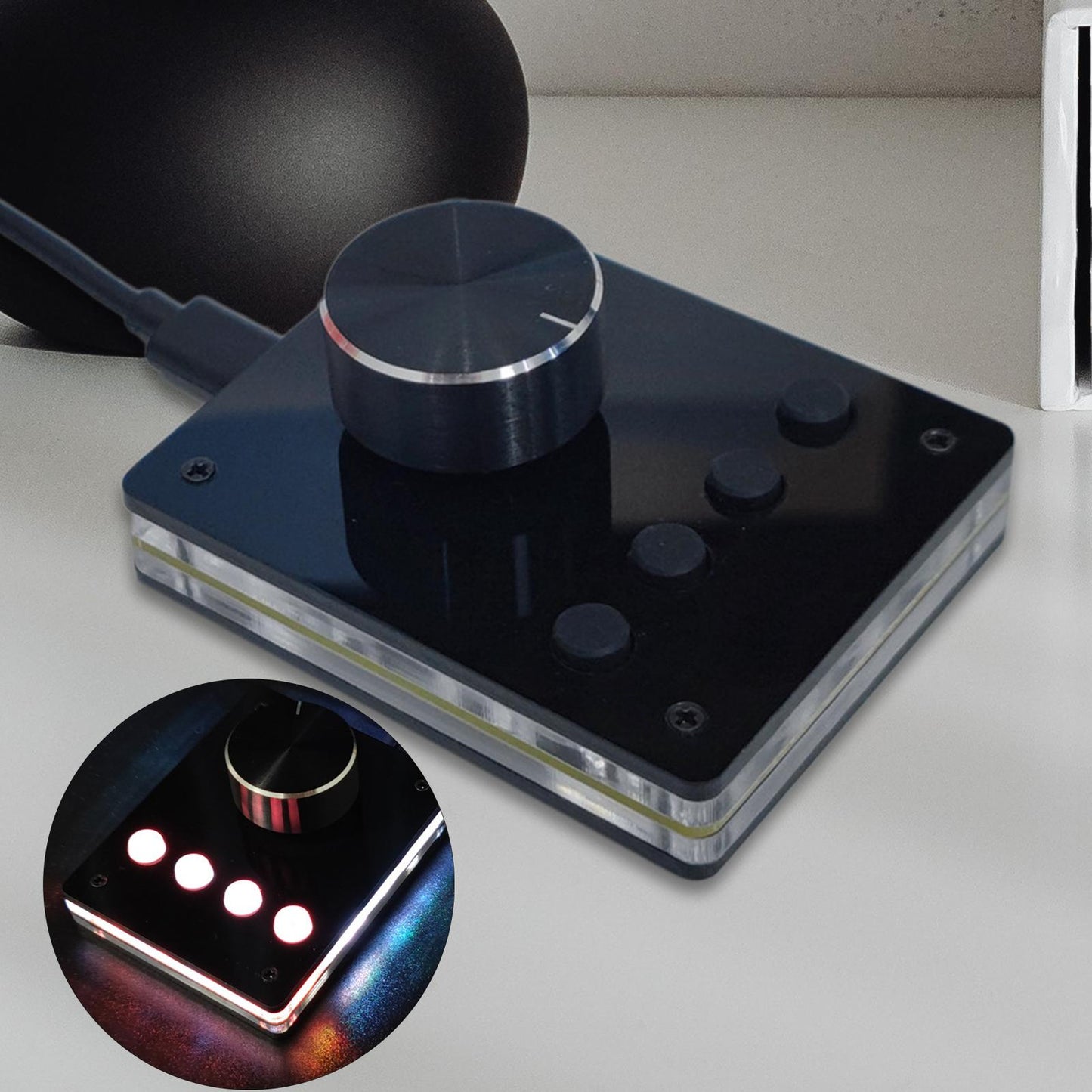 USB Volume Controller Keyboard Simple Installation for Computer Laptop Black