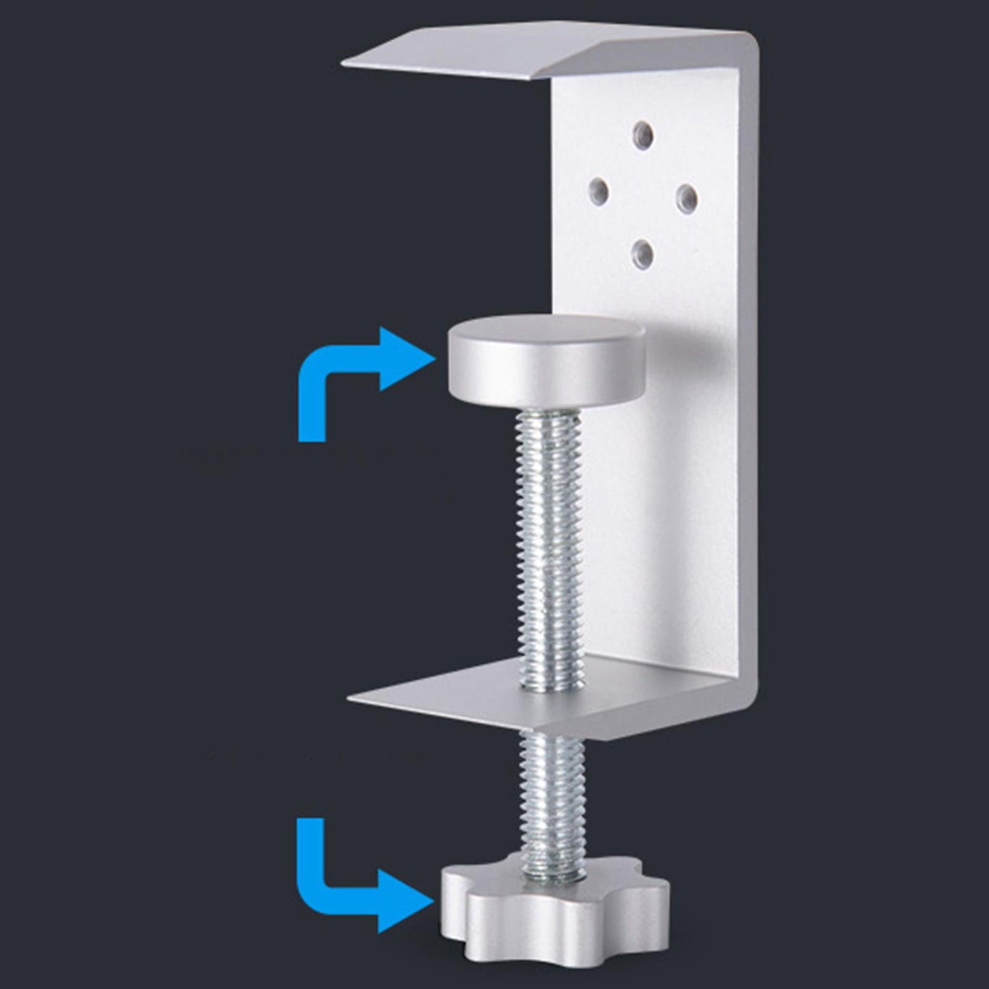 Wooden Headphone Bracket Easy to Install Clamp for Headset Table Walnut Argent