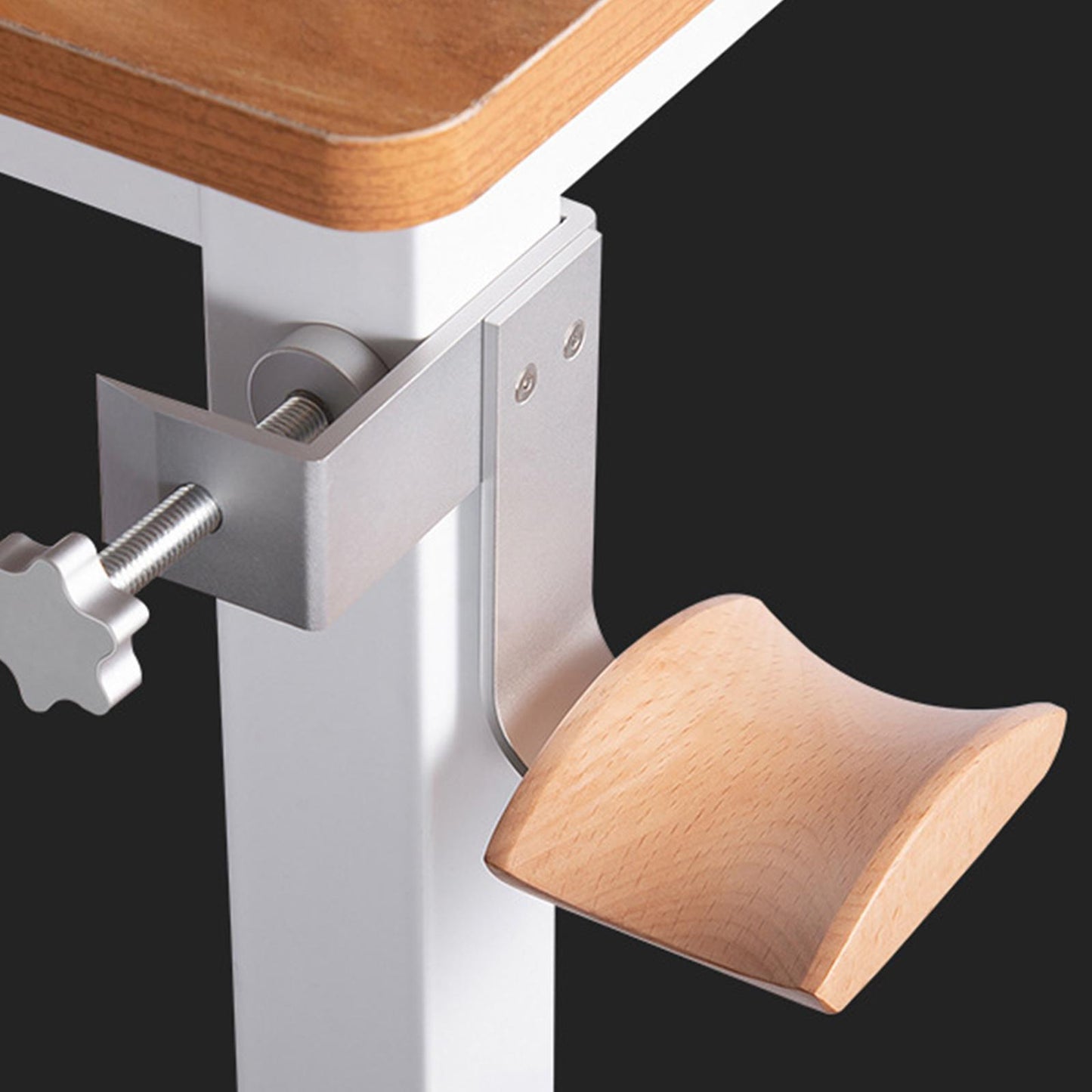 Wooden Headphone Bracket Easy to Install Clamp for Headset Table Beech Argent