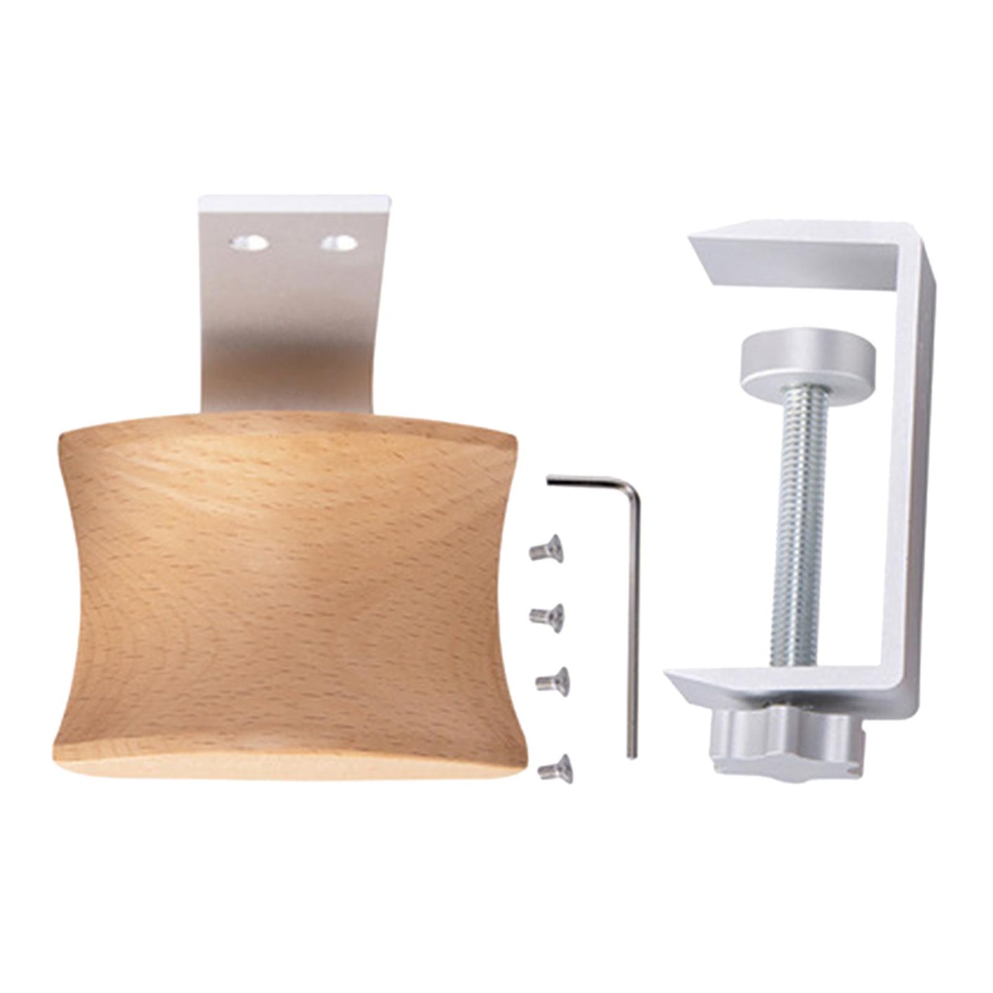 Wooden Headphone Bracket Easy to Install Clamp for Headset Table Beech Argent