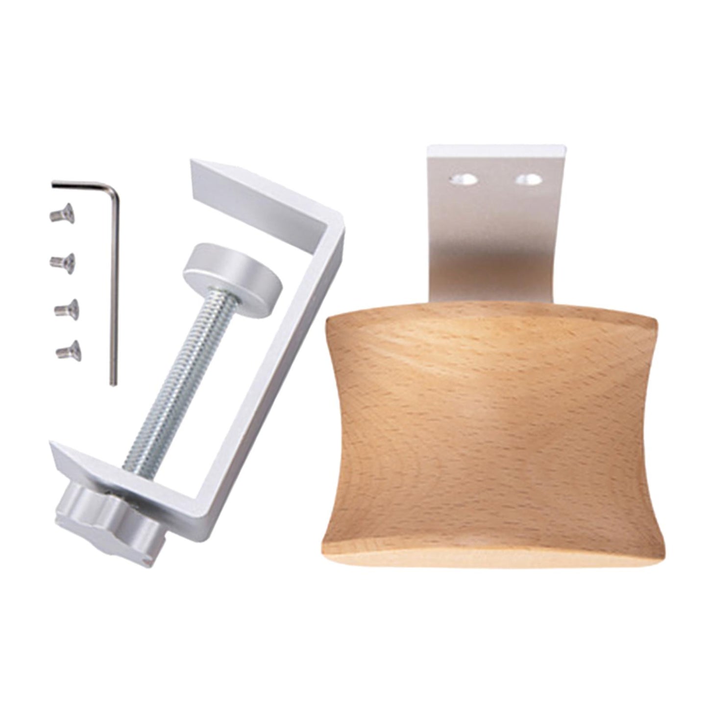 Wooden Headphone Bracket Easy to Install Clamp for Headset Table Beech Argent