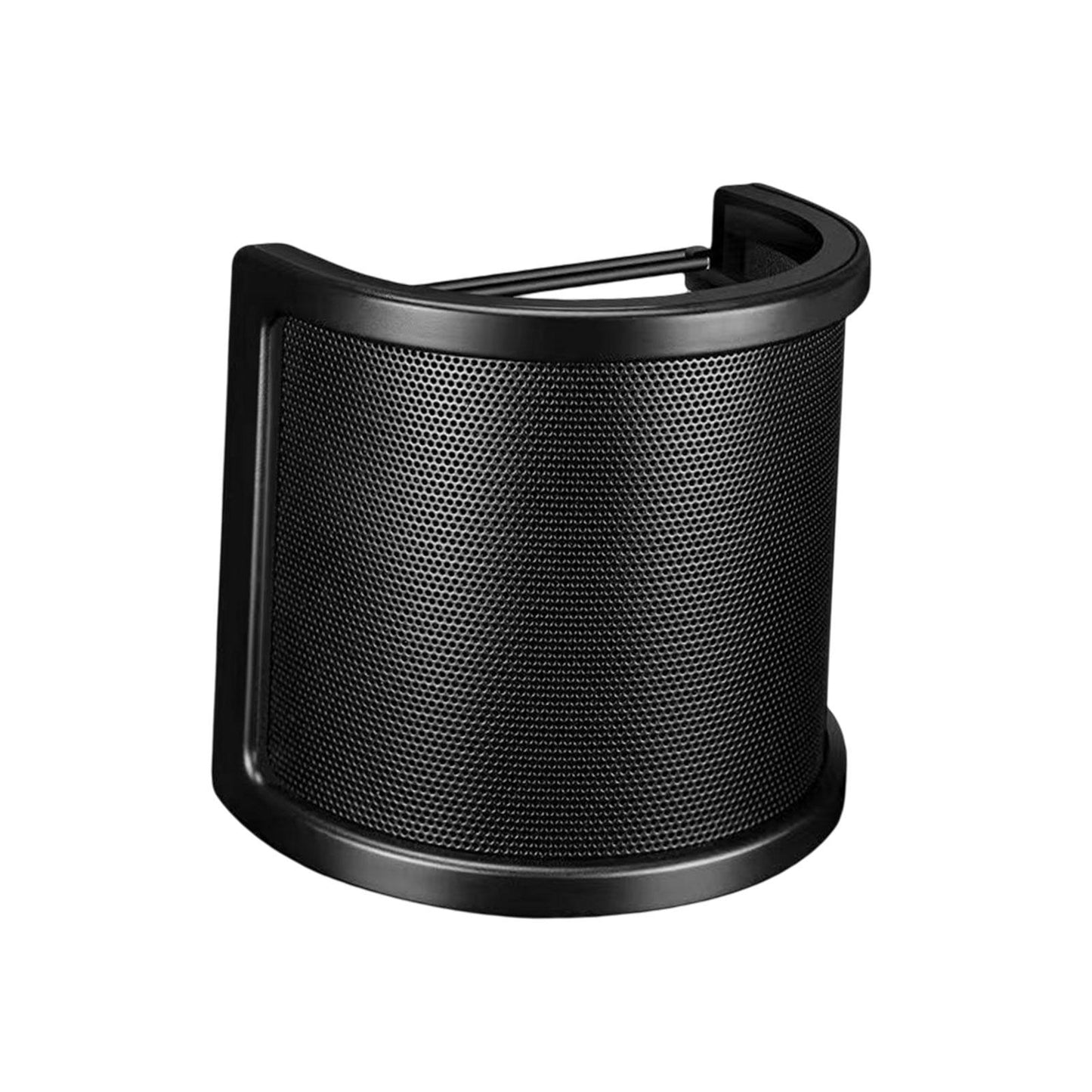 Microphone Pop Filter Mic Pop Screen Dual Layered Compact for Streaming Black