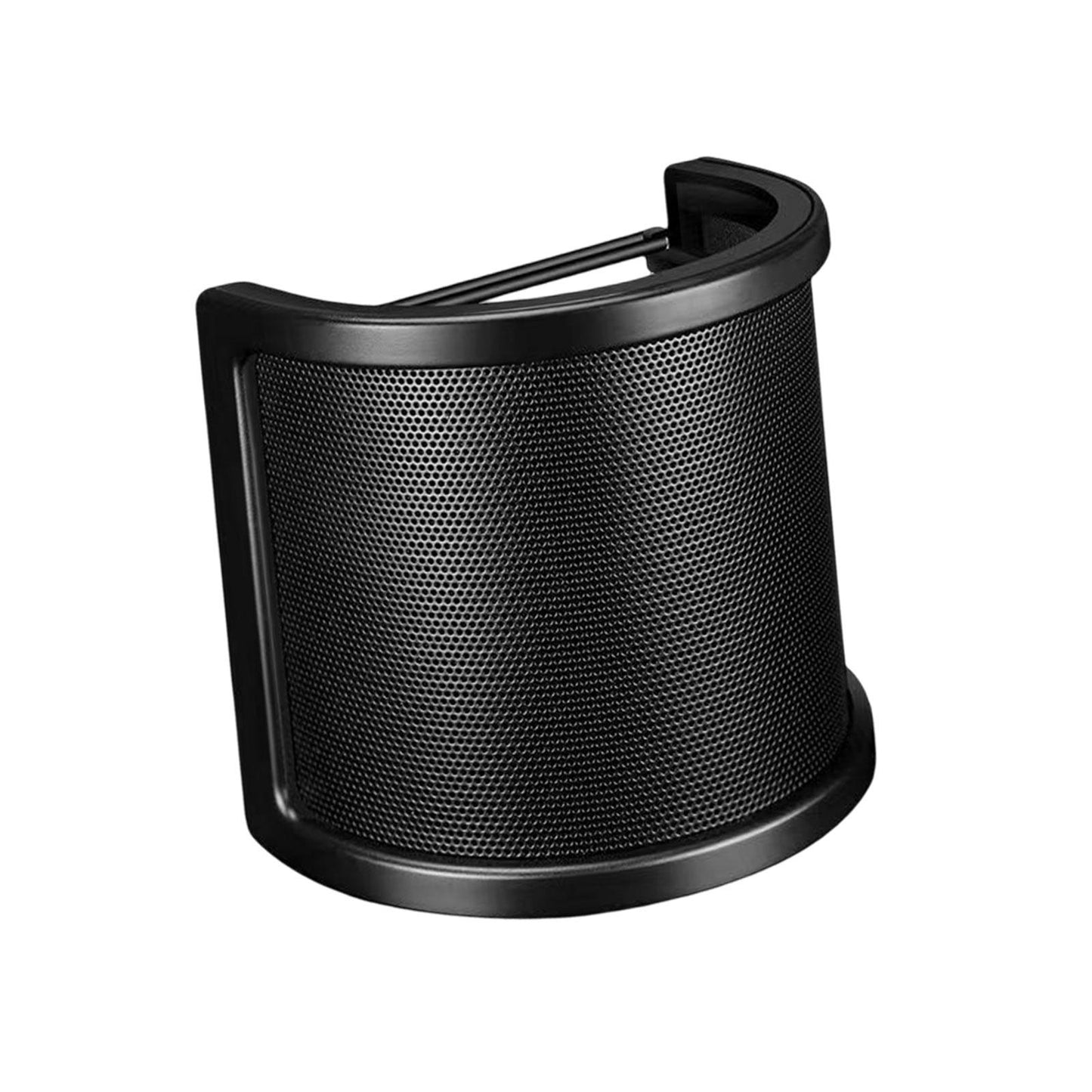 Microphone Pop Filter Mic Pop Screen Dual Layered Compact for Streaming Black