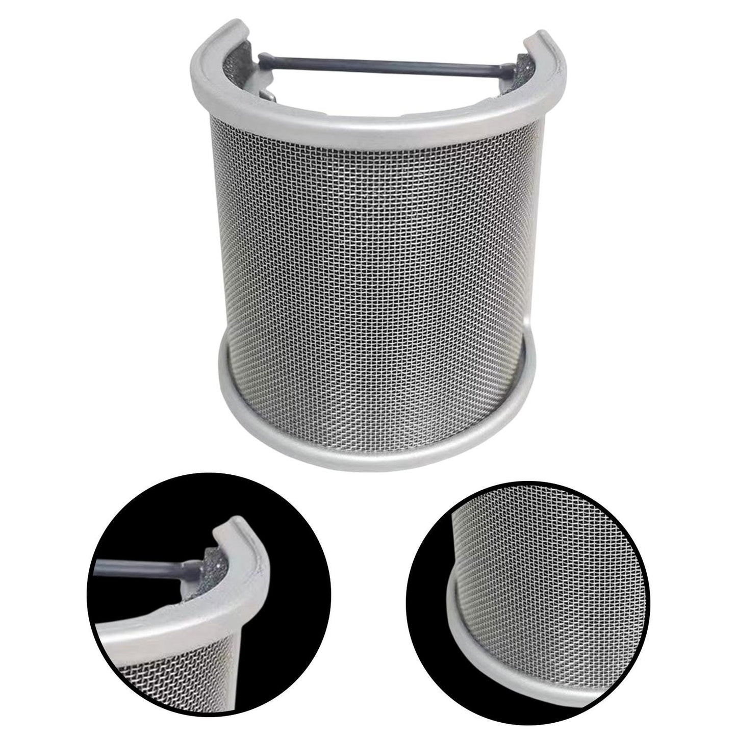 Microphone Pop Filter Mic Pop Screen Dual Layered Compact for Streaming Argent