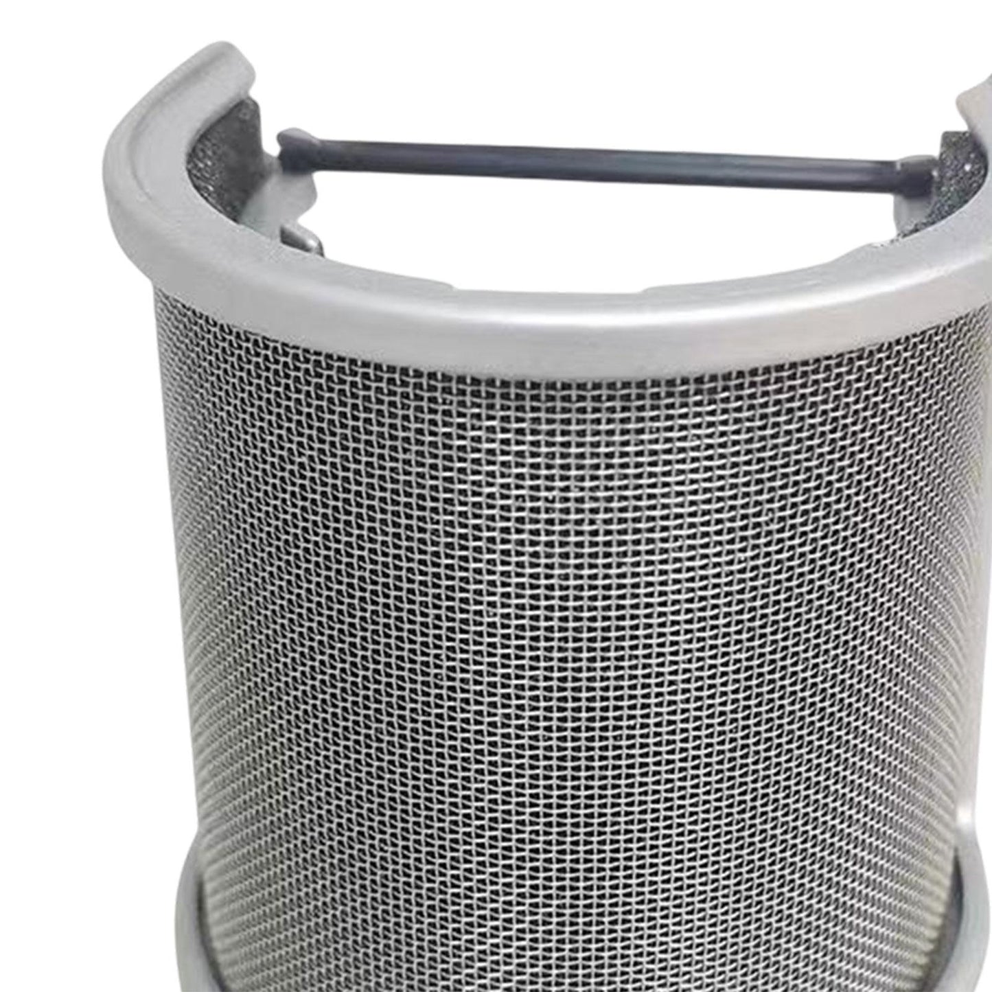 Microphone Pop Filter Mic Pop Screen Dual Layered Compact for Streaming Argent