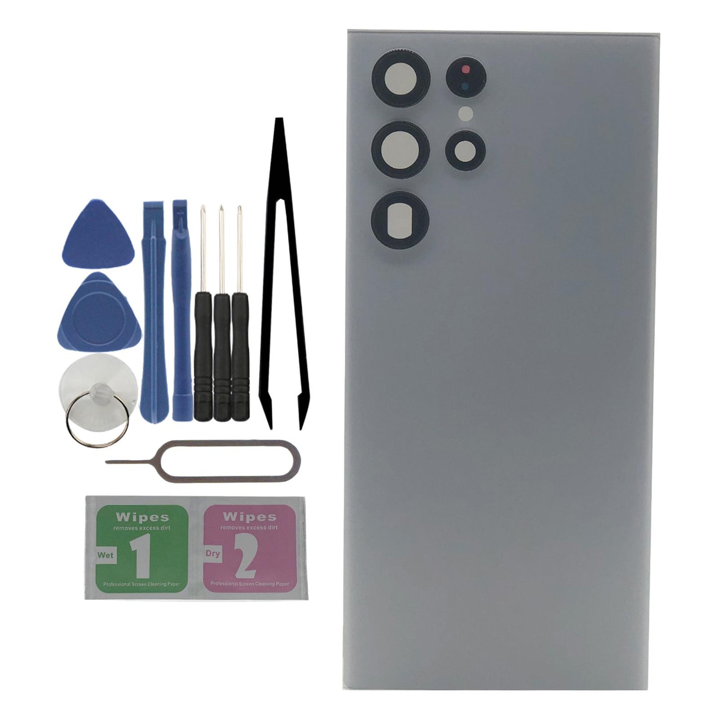 Rear Panel Back Glass Door Cover with Pre Install Tapes w/Tools for S908U White