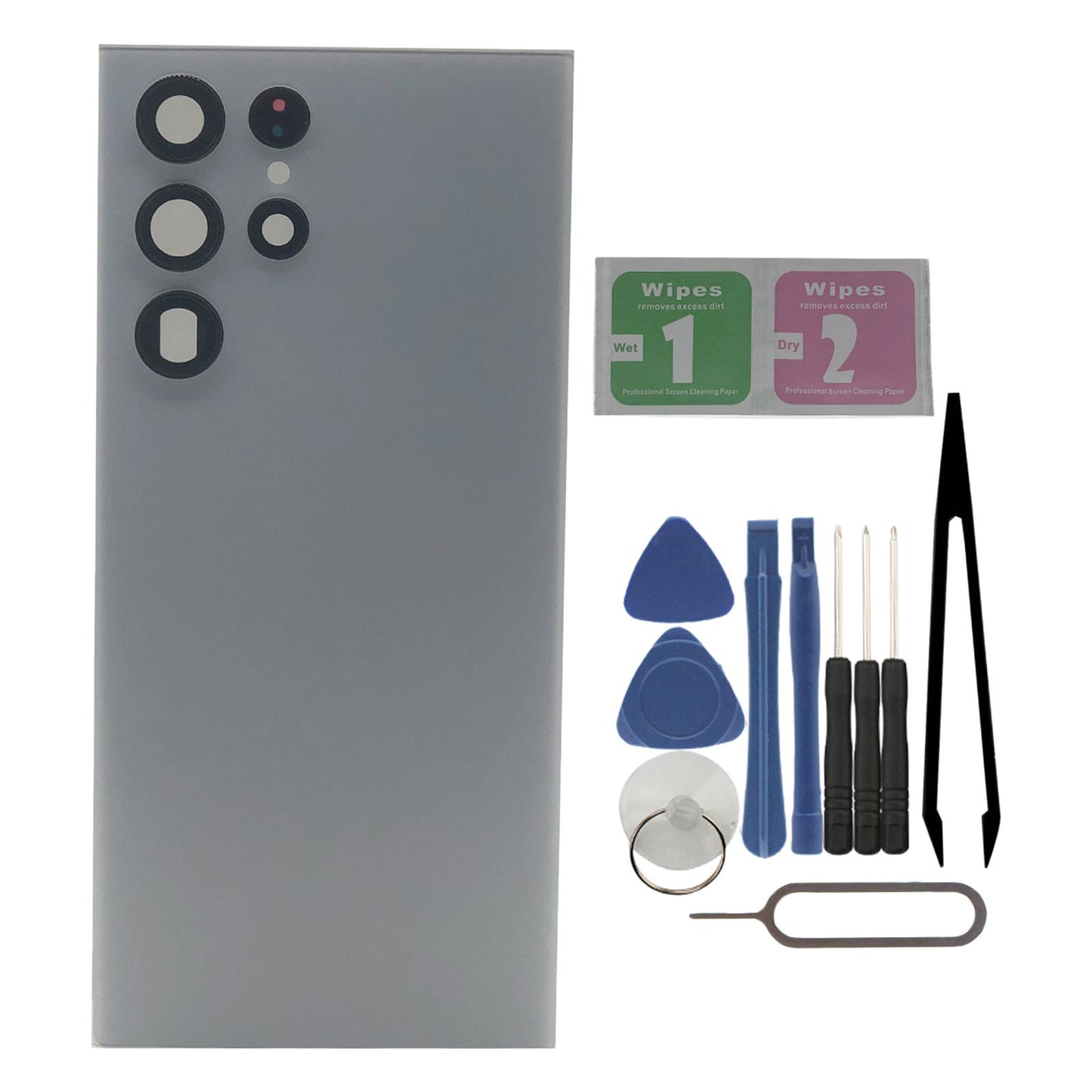 Rear Panel Back Glass Door Cover with Pre Install Tapes w/Tools for S908U White