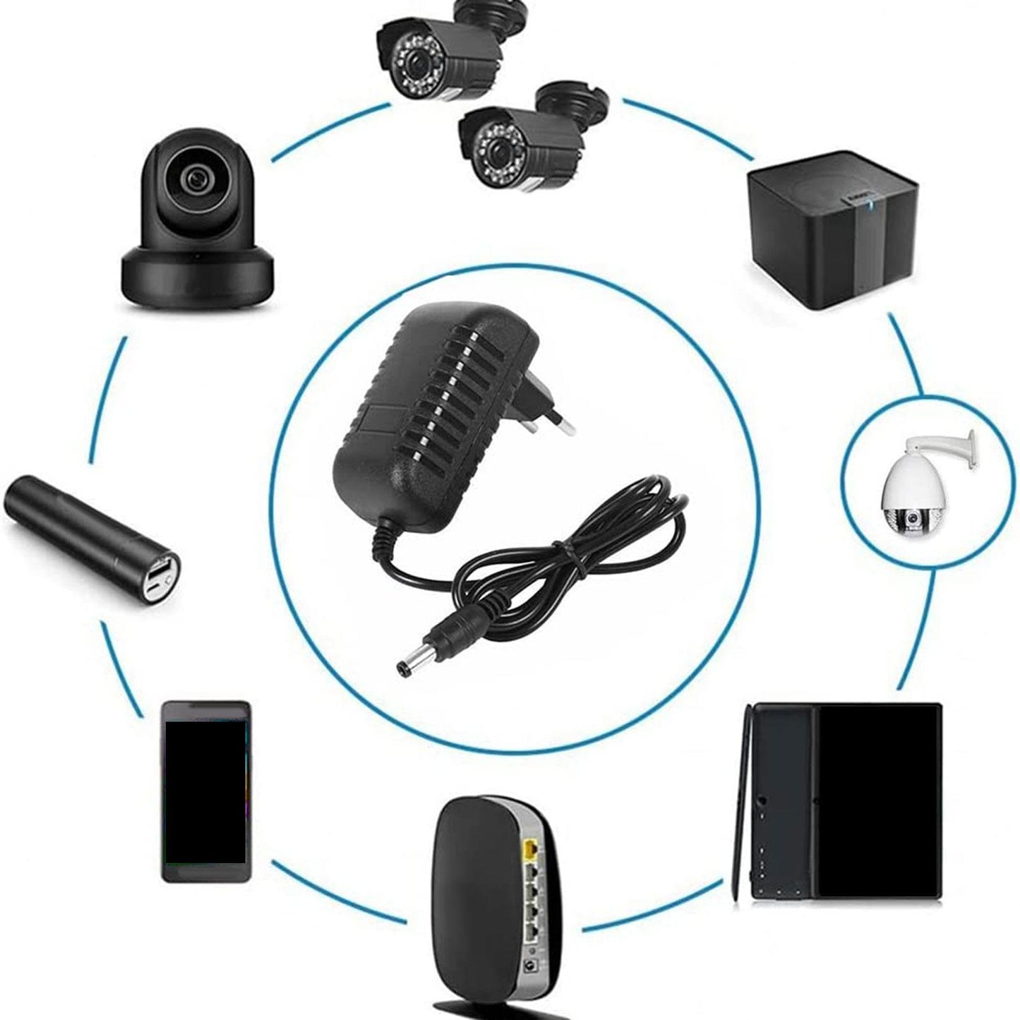 12V 2A AC DC Adapter Wall Charger Power Adapter Supply for DC12V Light TV EU