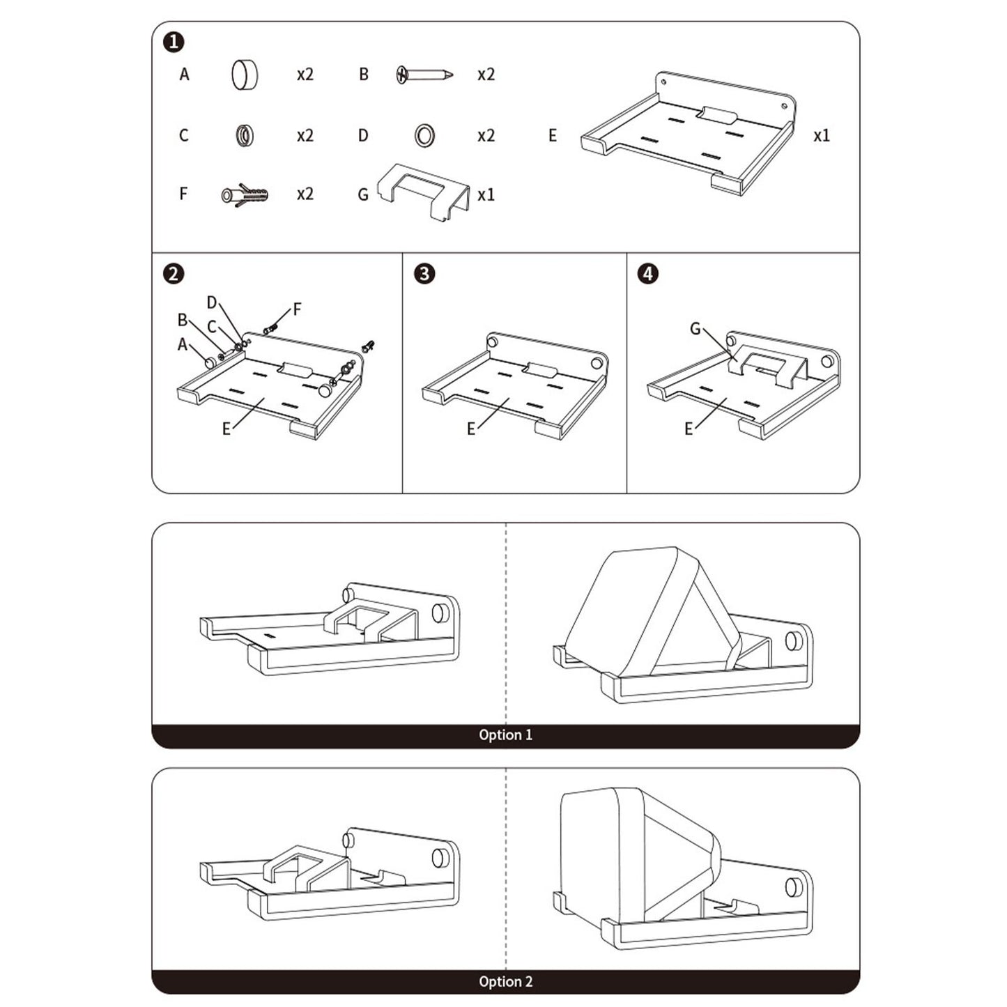 Wall Mount Shelf Holder Ornament Anti Slip Speaker Bracket for Kitchen Study