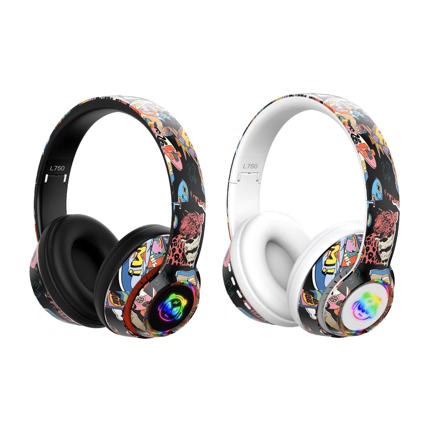 Wireless 5.1 Headphones Lightweight Over Ear for Travel PC Laptop Black