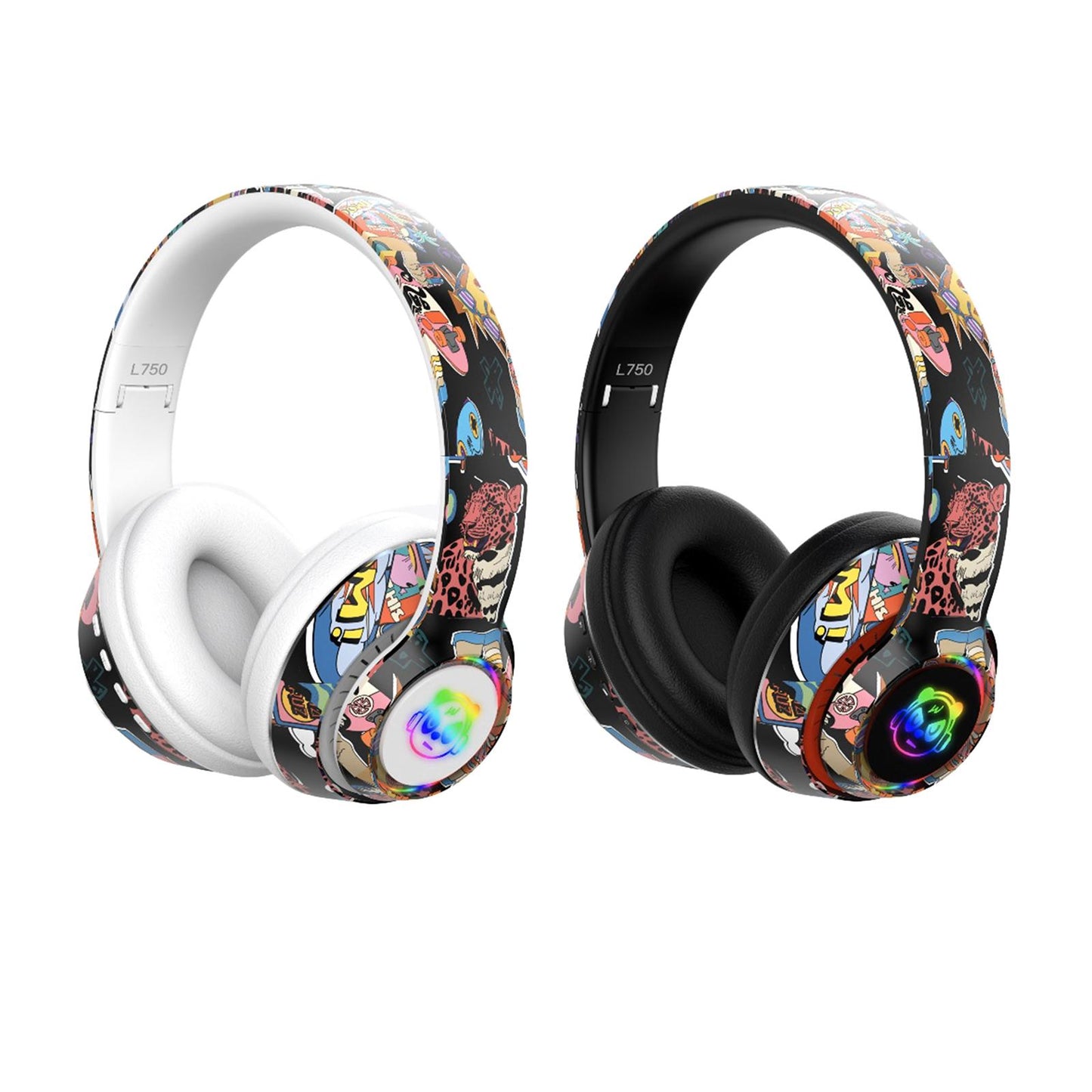 Wireless 5.1 Headphones Lightweight Over Ear for Travel PC Laptop Black