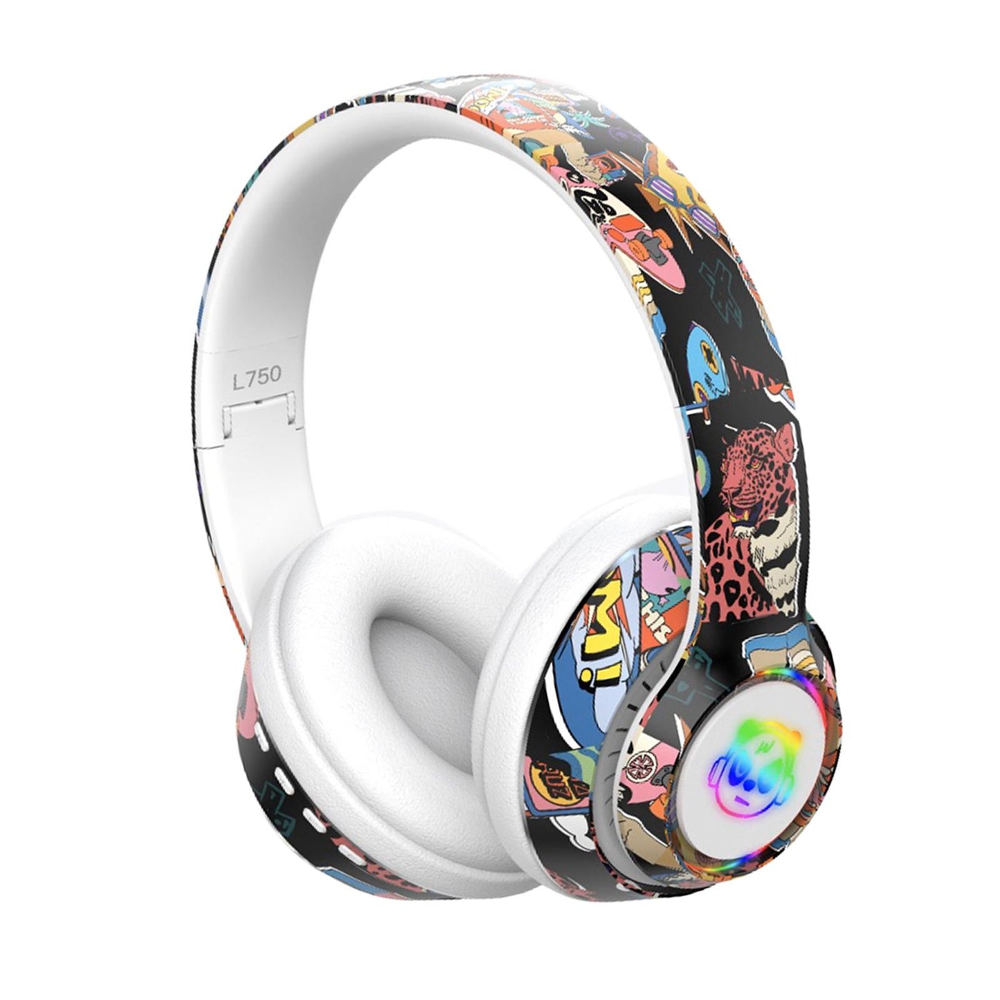 Wireless 5.1 Headphones Lightweight Over Ear for Travel PC Laptop White