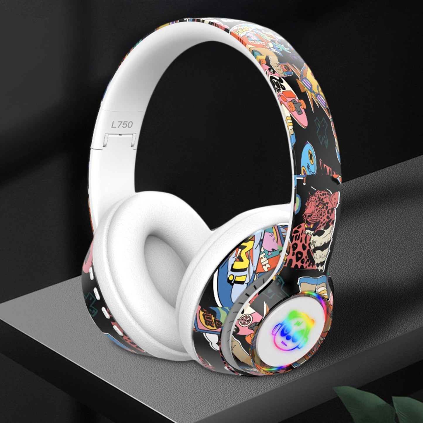 Wireless 5.1 Headphones Lightweight Over Ear for Travel PC Laptop White