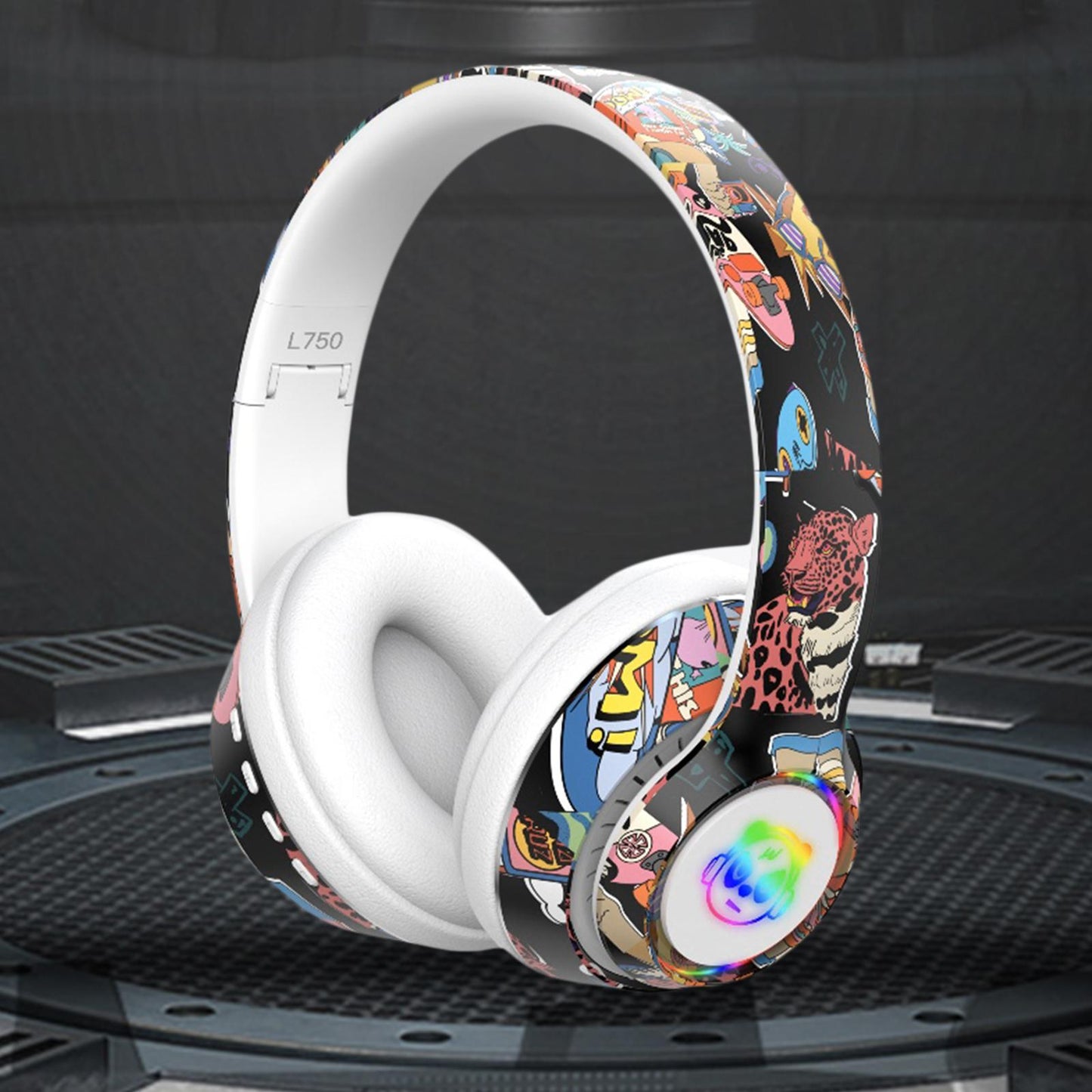 Wireless 5.1 Headphones Lightweight Over Ear for Travel PC Laptop White