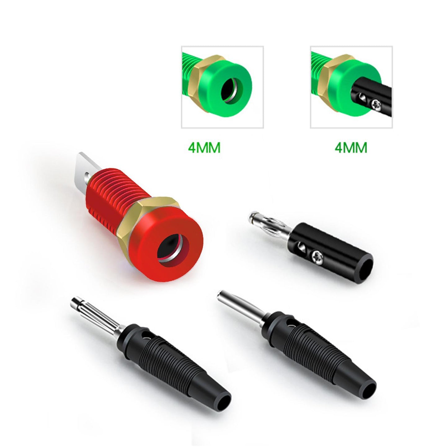 4mm Banana Socket Copper Terminal Post Banana Plug Accessory Premium Red