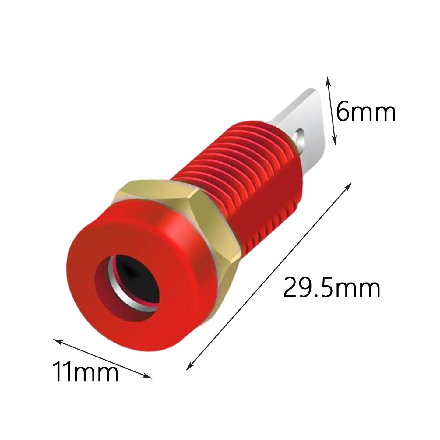 4mm Banana Socket Copper Terminal Post Banana Plug Accessory Premium Red