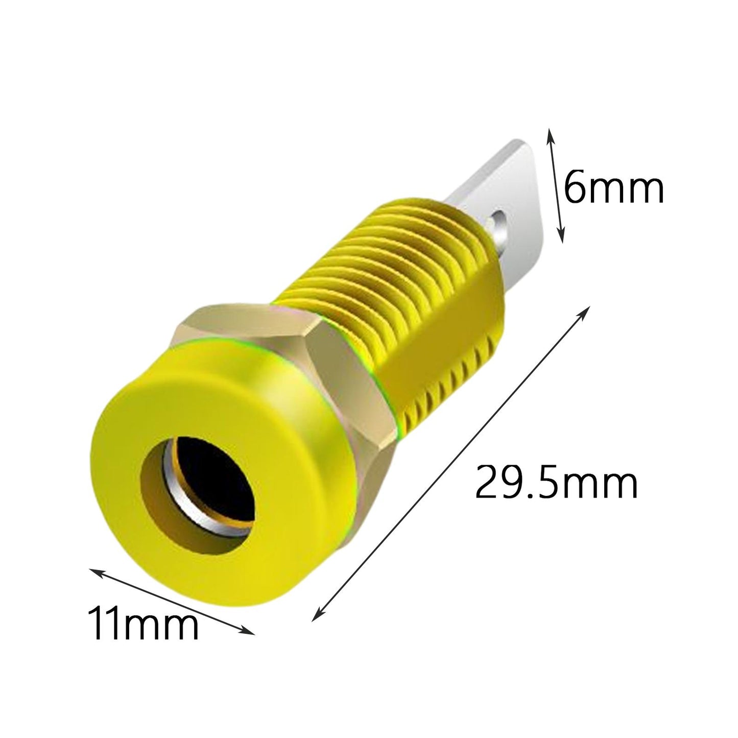 4mm Banana Socket Copper Terminal Post Banana Plug Accessory Premium Yellow